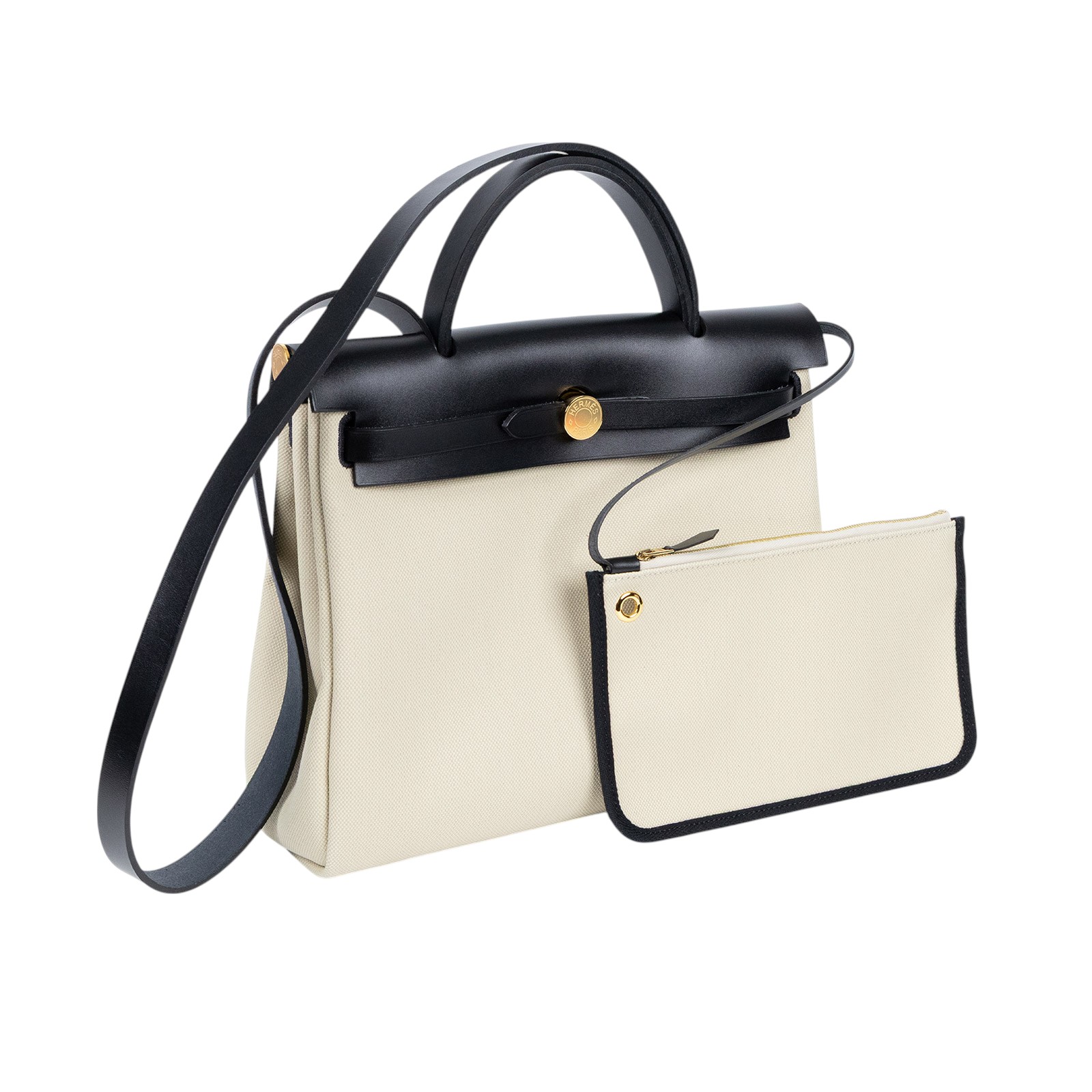 愛馬仕 Hermès Herbag Zip 31 HER31 B刻 黑白HERBAG31 原廠盒子/鎖組/防塵袋