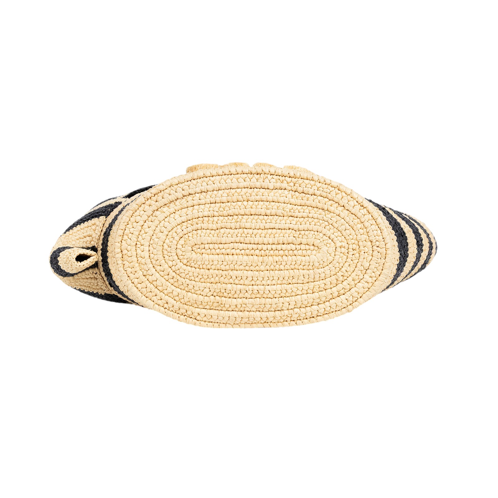 羅意威 LOEWE Elephant basket bag in raffia 大象包 拉菲亞草 托特包 A223T37X02 黑棕條紋草編肩背包 防塵袋