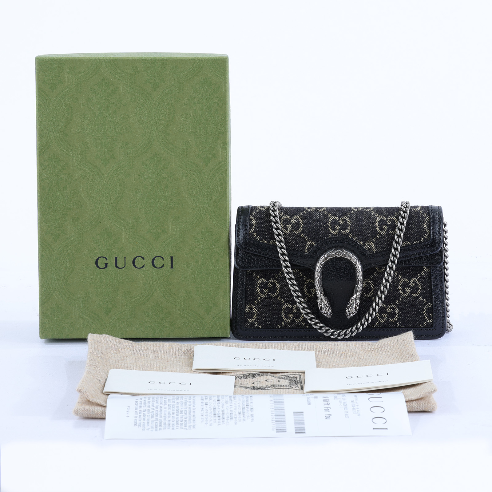 古馳 GUCCI Dionysus GG 超迷你袋 476432  深藍酒神MINI 原廠盒子/防塵袋/購買明細