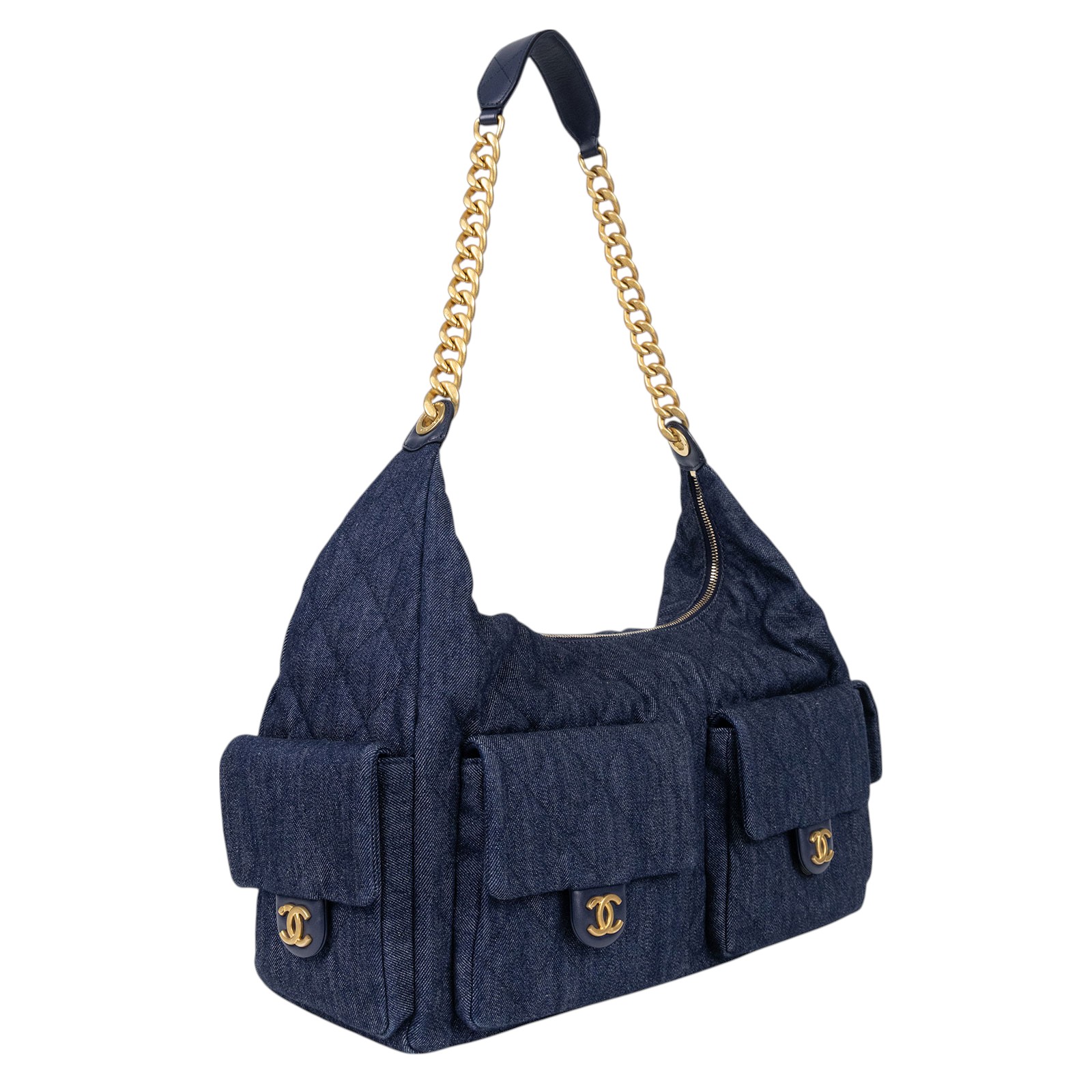 香奈兒 CHANEL 25 小型包 AS5296 晶片款 牛仔HOBO MAIX 原廠盒子/防塵袋/購買證明影本