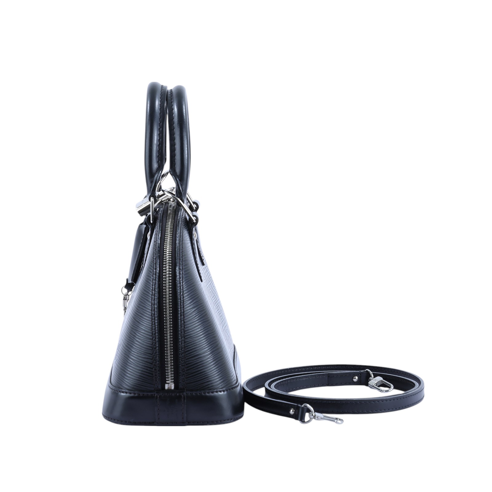 路易威登 LOUIS VUITTON Nano Alma手提包 黑色 M24645 黑EPI ALMA BB 背帶/鎖組