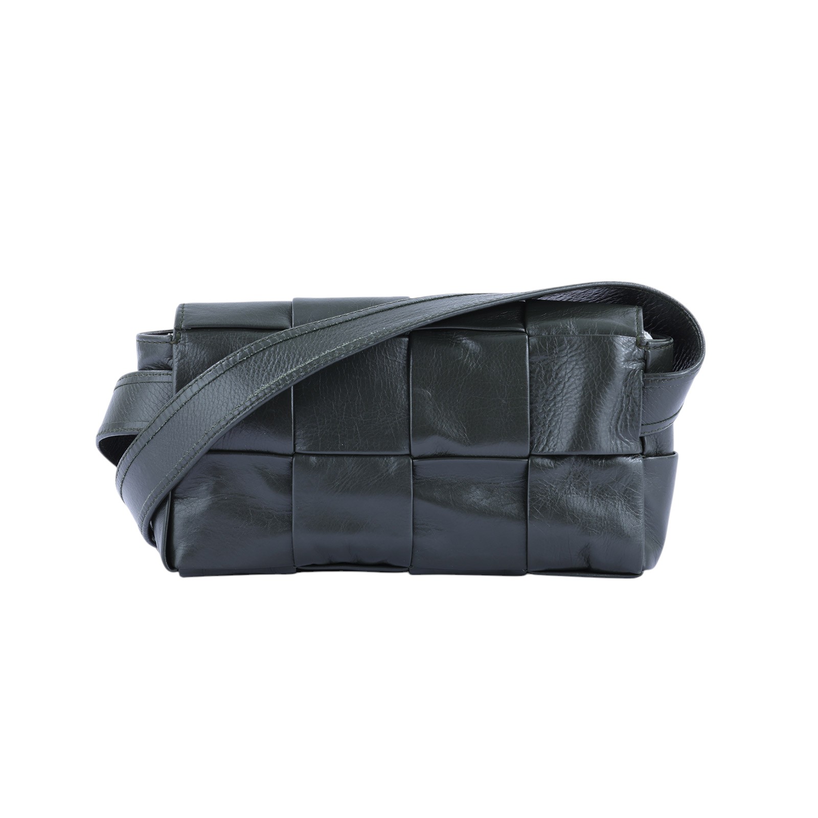 寶緹嘉 BOTTEGA VENETA Cassette 腰包  晶片款 墨綠CASSETTE腰包2X4 防塵袋