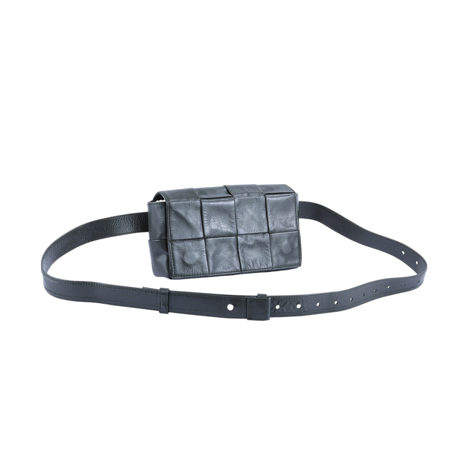 寶緹嘉 BOTTEGA VENETA Cassette 腰包  晶片款 墨綠CASSETTE腰包2X4 防塵袋