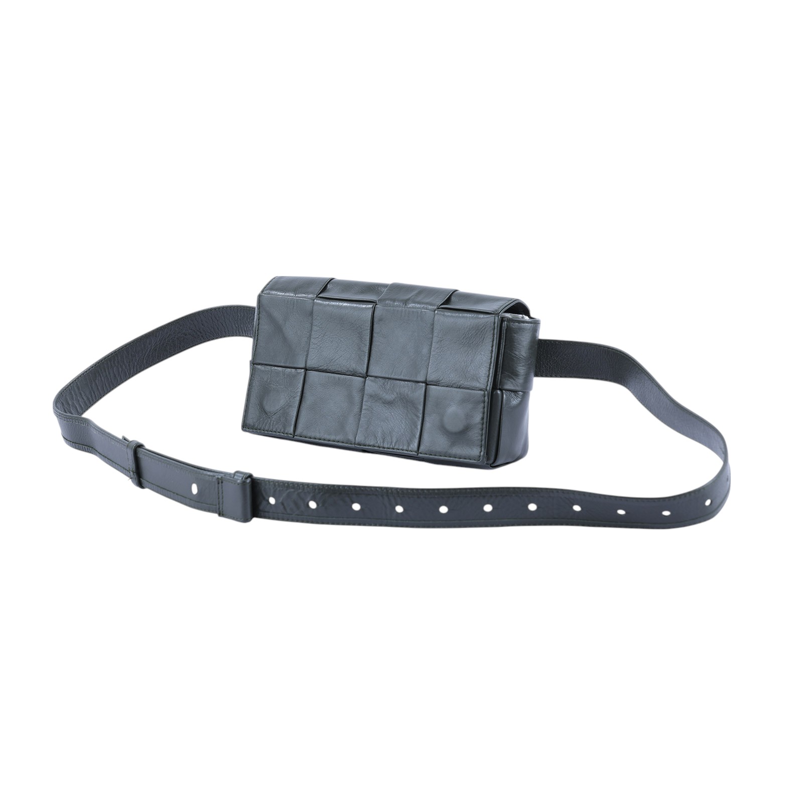寶緹嘉 BOTTEGA VENETA Cassette 腰包  晶片款 墨綠CASSETTE腰包2X4 防塵袋