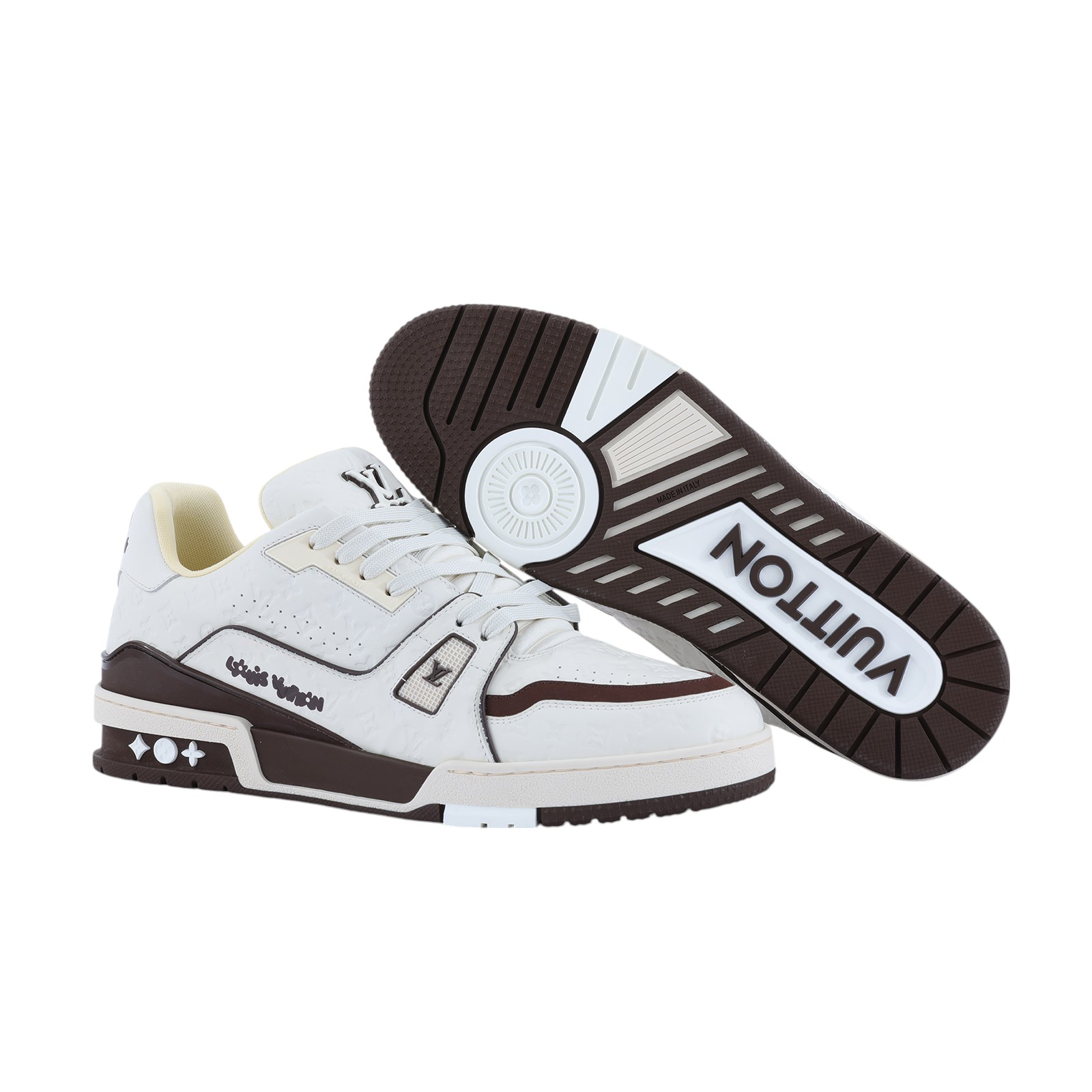 路易威登 LOUIS VUITTON LV Trainer 運動鞋 1ACR5K 咖白Trainer運動鞋 #8 原廠盒子/防塵袋