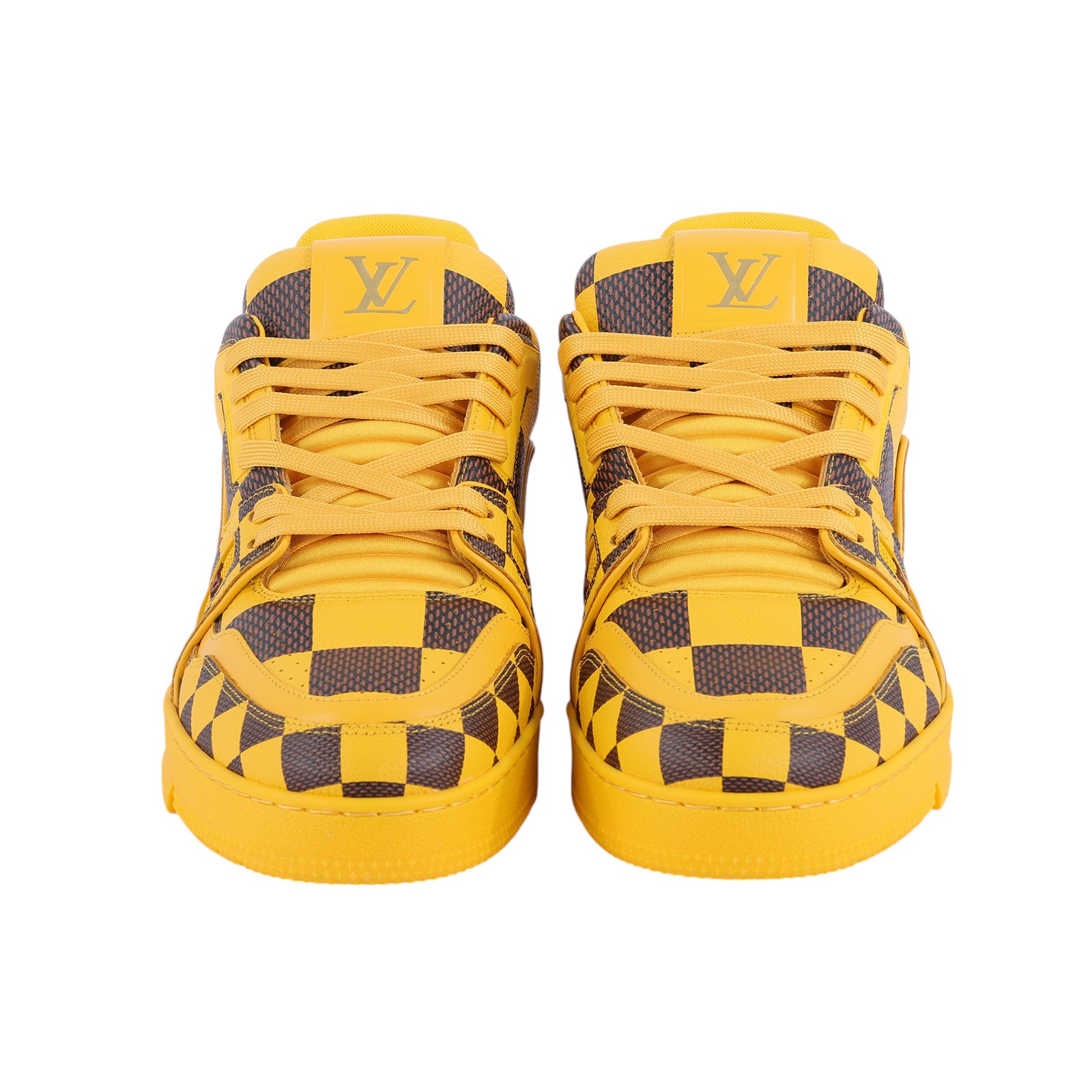 路易威登 LOUIS VUITTON LV Trainer 運動鞋 1ACN4J 黃棋盤格Trainer運動鞋 #8 原廠盒子/防塵袋