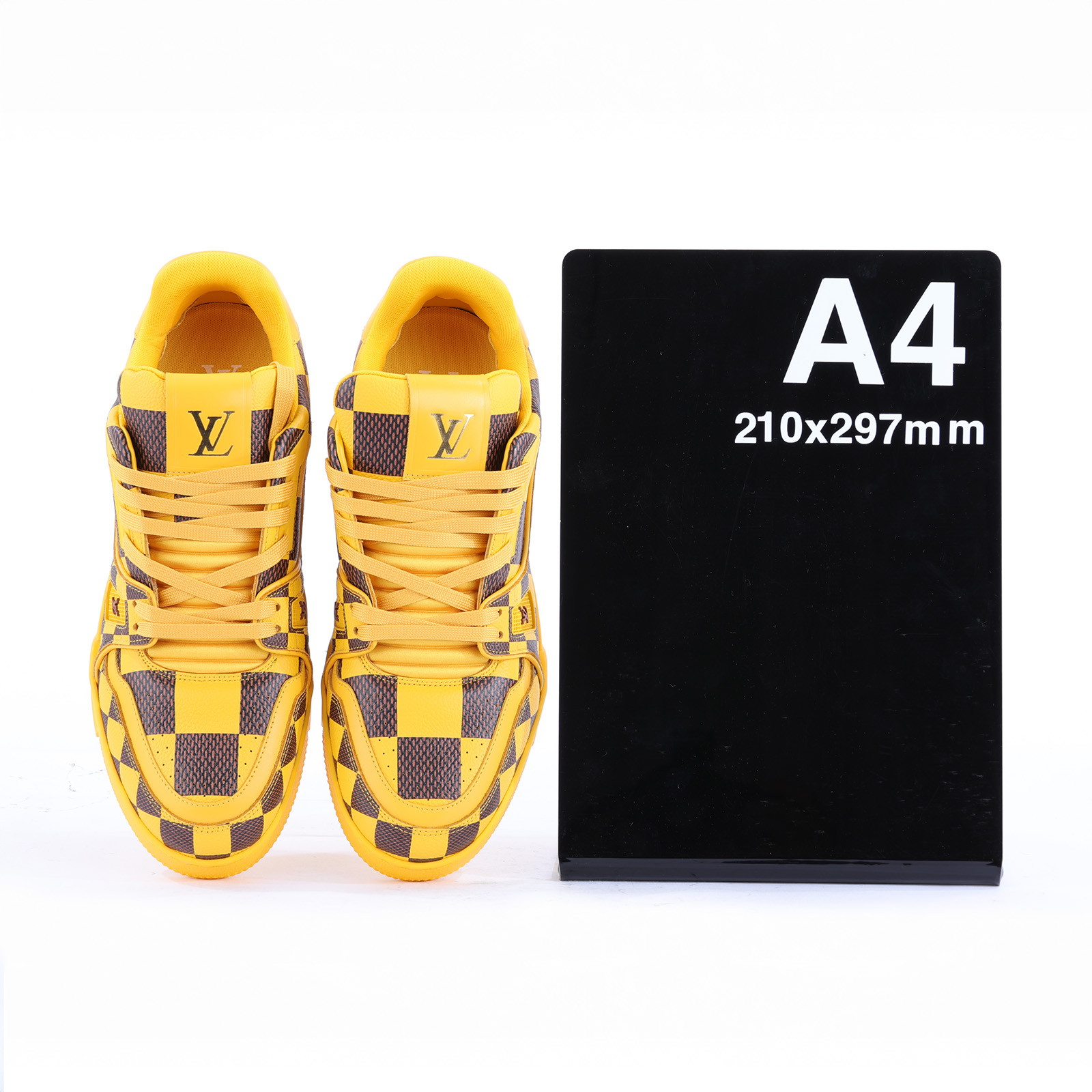 路易威登 LOUIS VUITTON LV Trainer 運動鞋 1ACN4J 黃棋盤格Trainer運動鞋 #8 原廠盒子/防塵袋