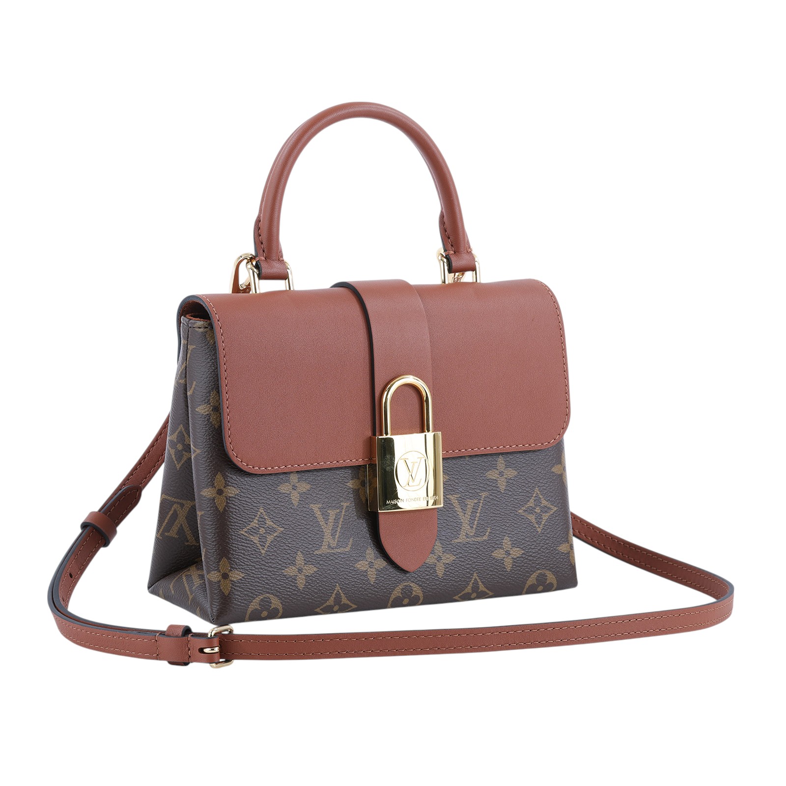 路易威登 LOUIS VUITTON Locky BB 手提包 焦糖色 M44654 晶片款 棕原花LOCKY BB 防塵袋