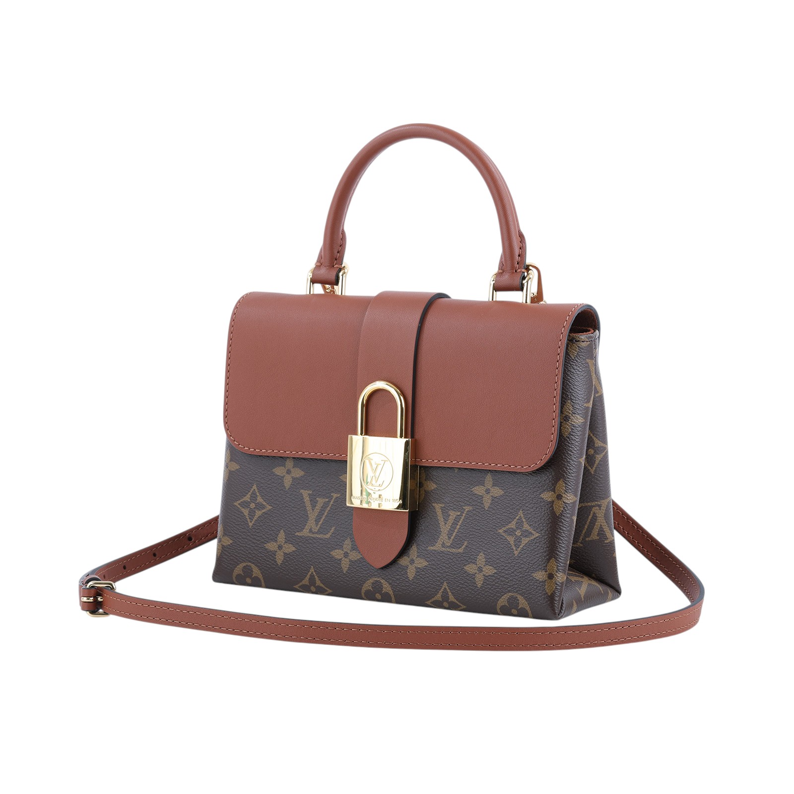 路易威登 LOUIS VUITTON Locky BB 手提包 焦糖色 M44654 晶片款 棕原花LOCKY BB 防塵袋