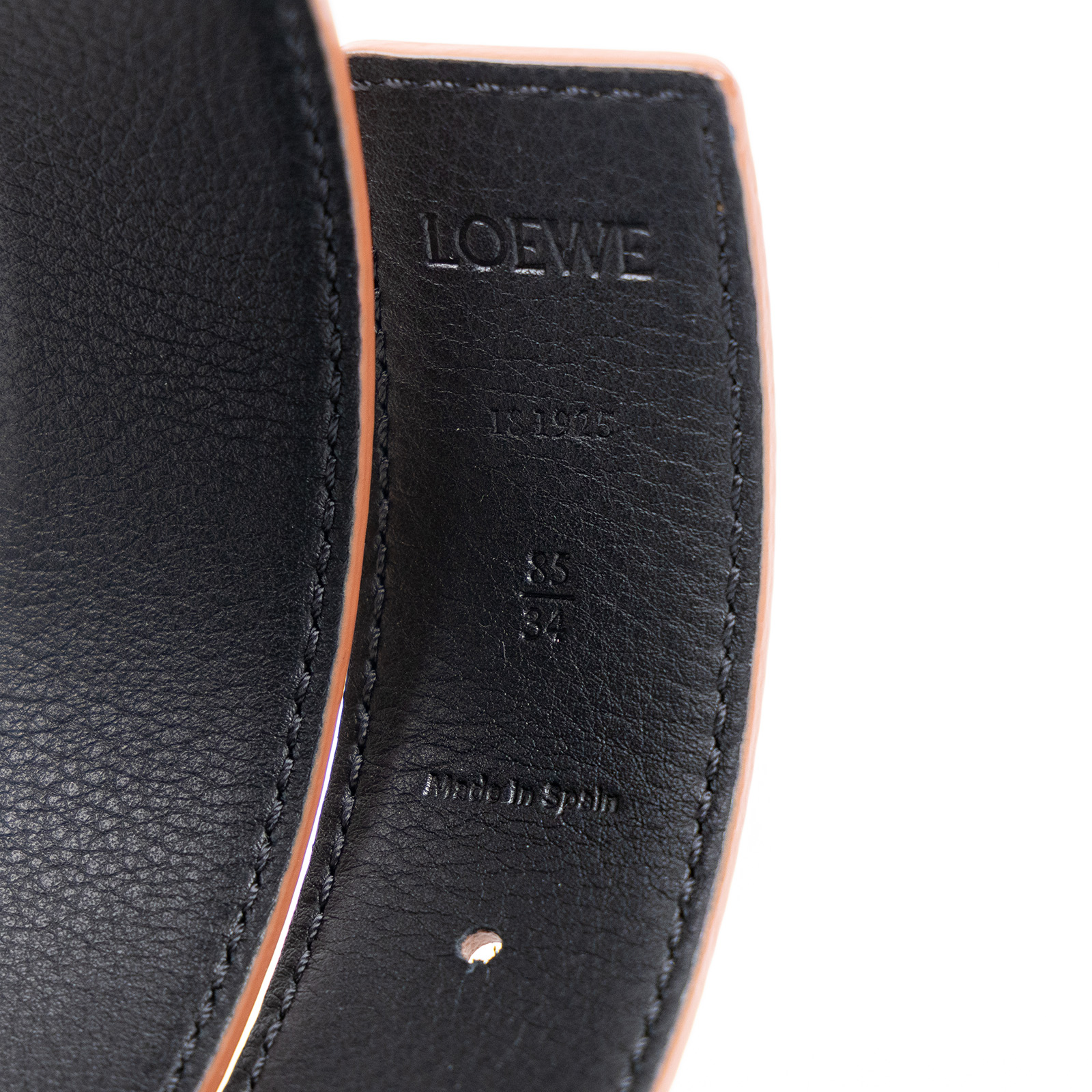 羅意威 LOEWE 雙面皮帶 E619Z20X03_85 焦糖LOGO 皮帶 防塵袋