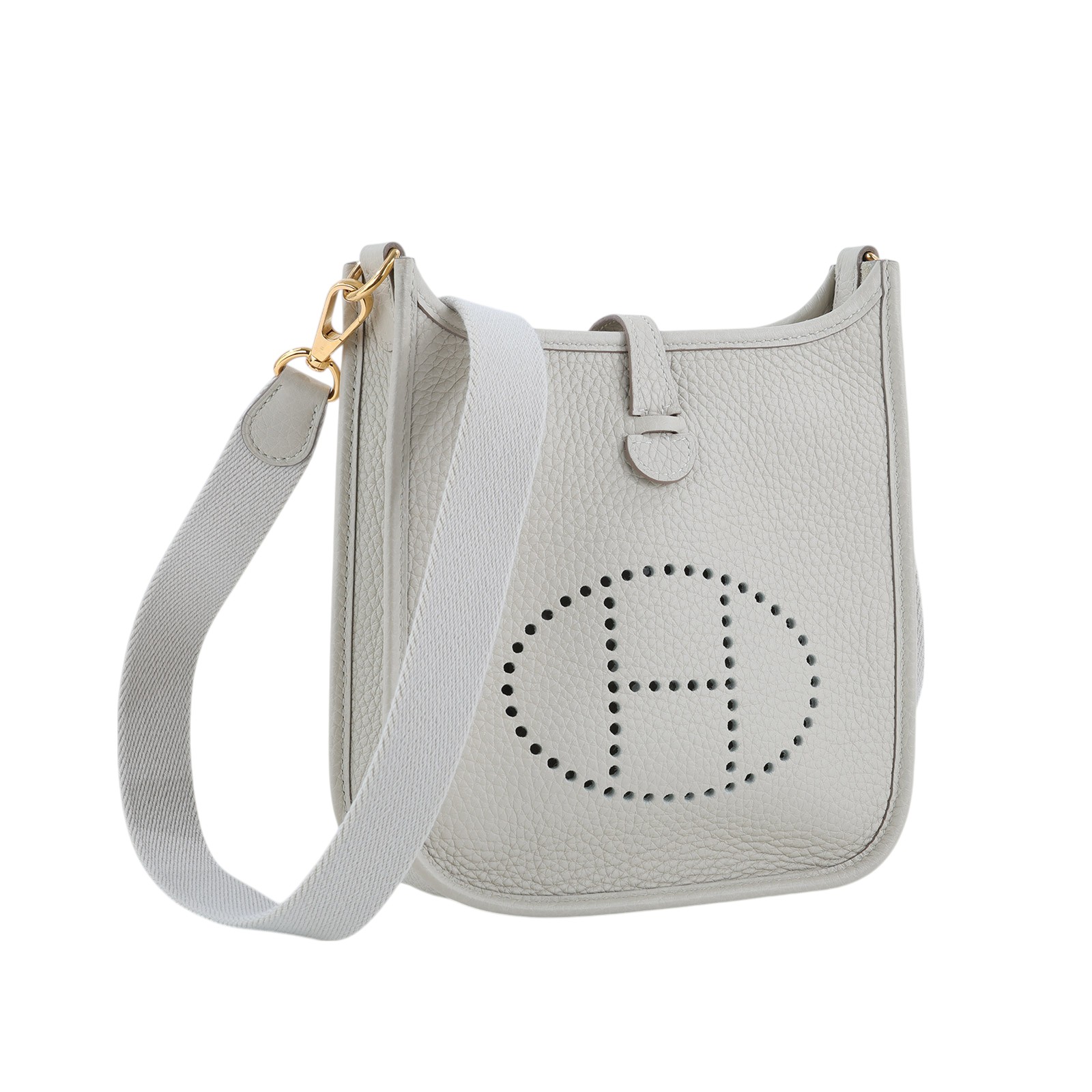 愛馬仕 Hermès Evelyne Bag Mini 伊芙琳包 Evelyne 16 EV16 Y刻 冰川白Mini Evelyne 背帶