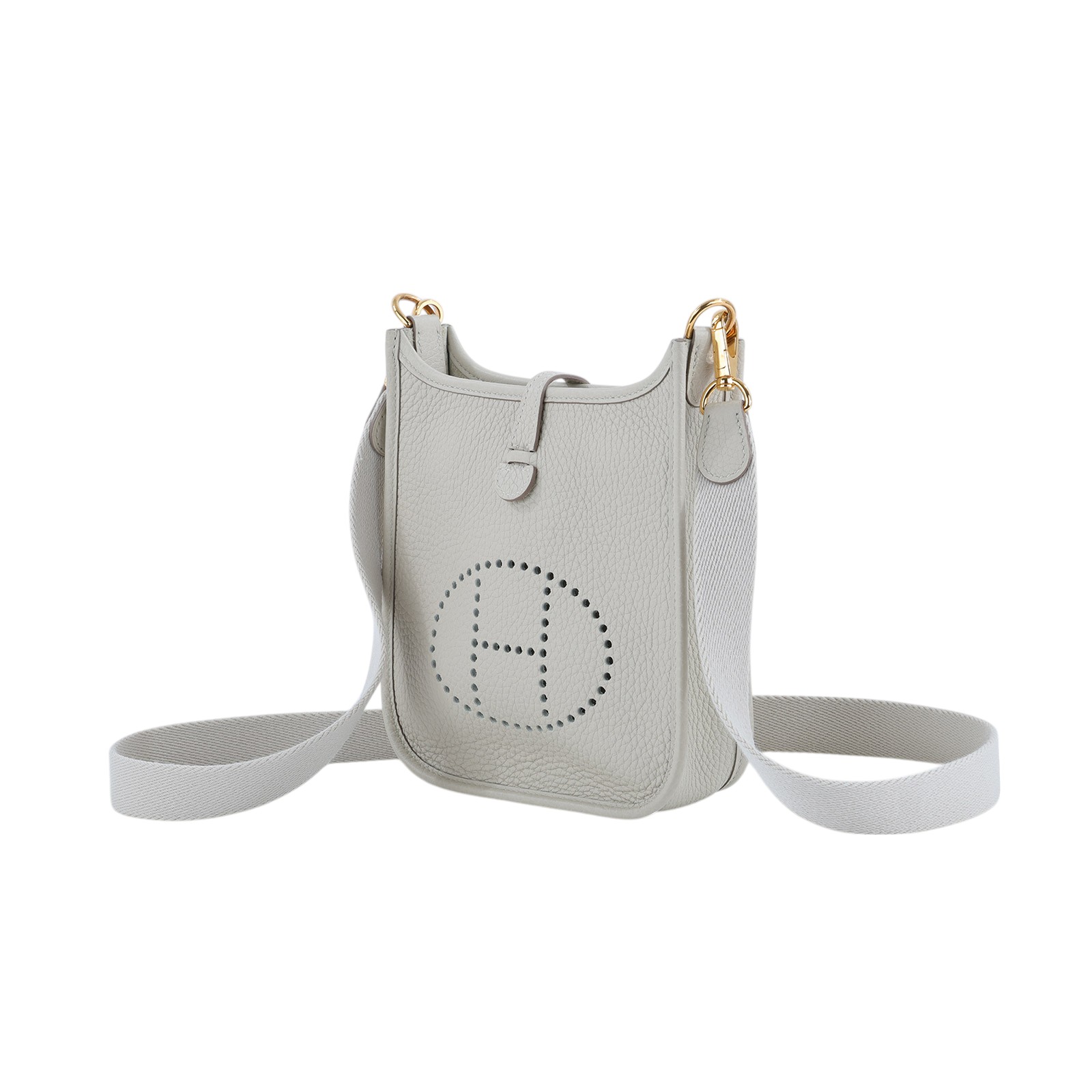 愛馬仕 Hermès Evelyne Bag Mini 伊芙琳包 Evelyne 16 EV16 Y刻 冰川白Mini Evelyne 背帶