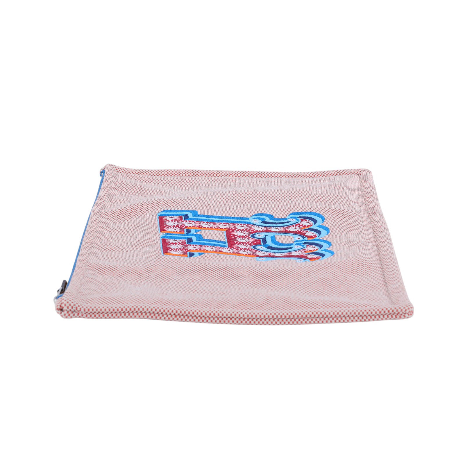 愛馬仕 Hermès Electrique 收納包   粉H帆布手拿包 無附屬品