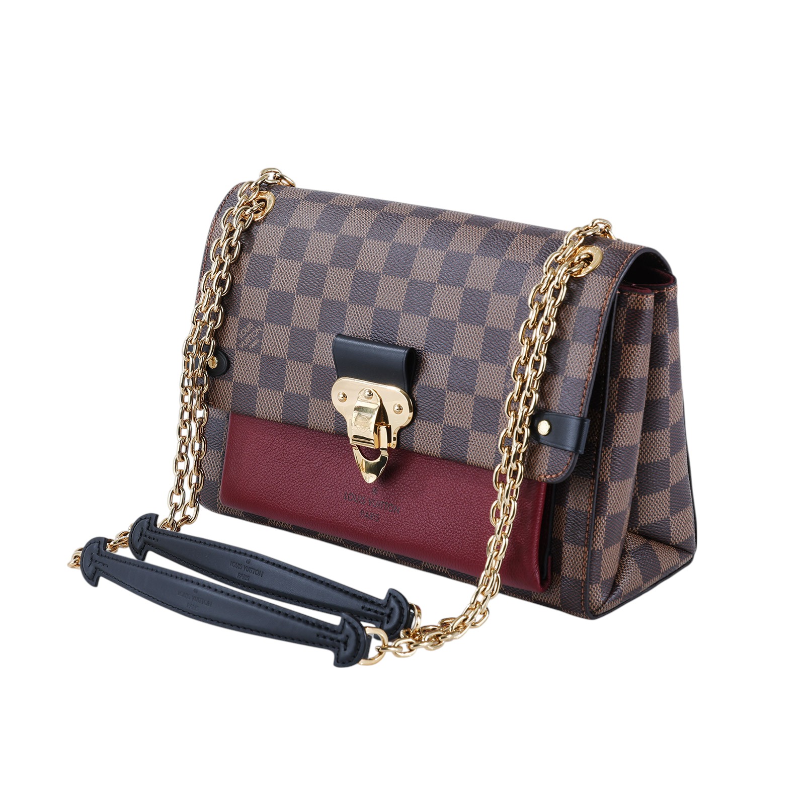 路易威登 LOUIS VUITTON Vavin 棋盤格 小號 鏈條 側背包 N40109 晶片款 棋盤格酒紅色VAVIN PM 防塵袋