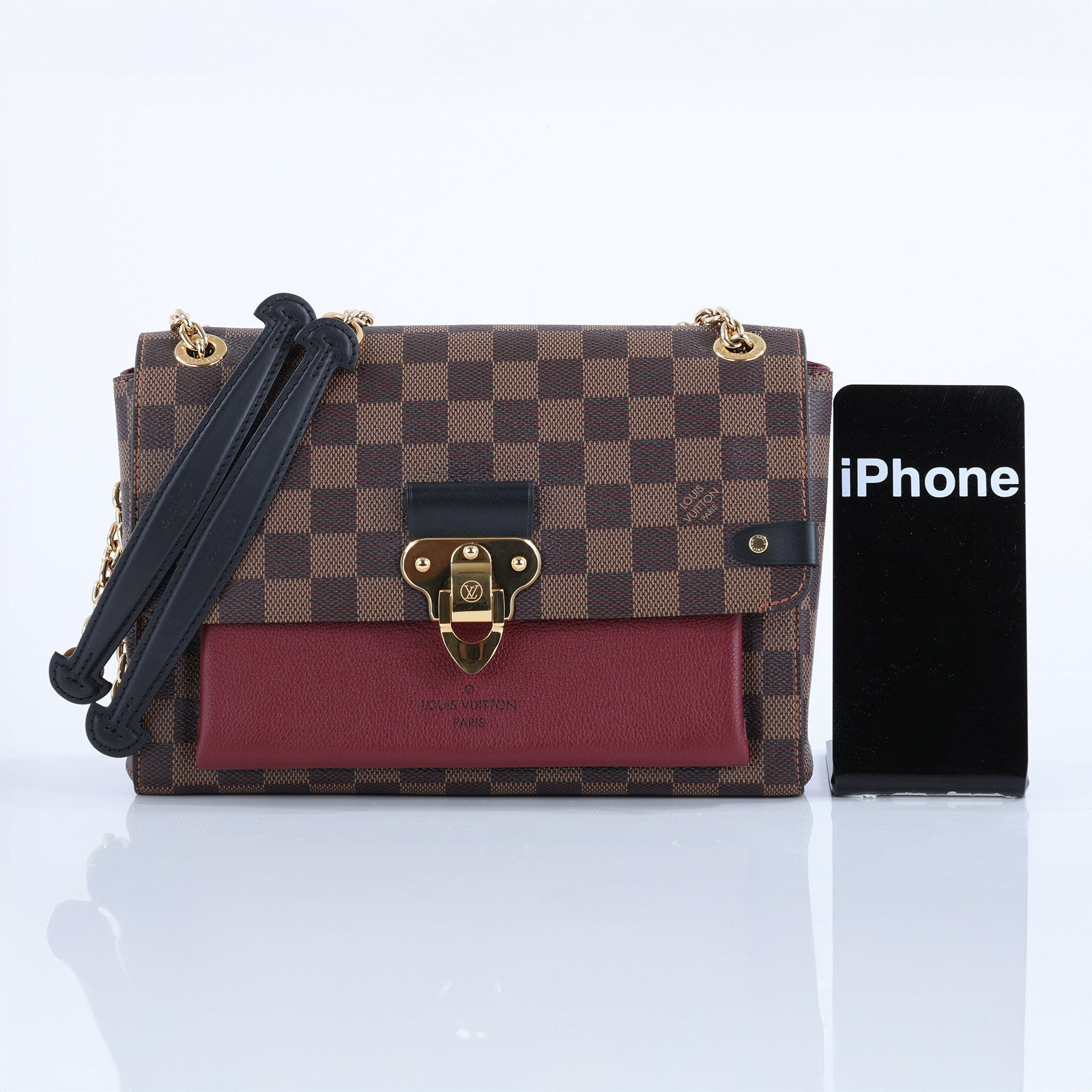 路易威登 LOUIS VUITTON Vavin 棋盤格 小號 鏈條 側背包 N40109 晶片款 棋盤格酒紅色VAVIN PM 防塵袋