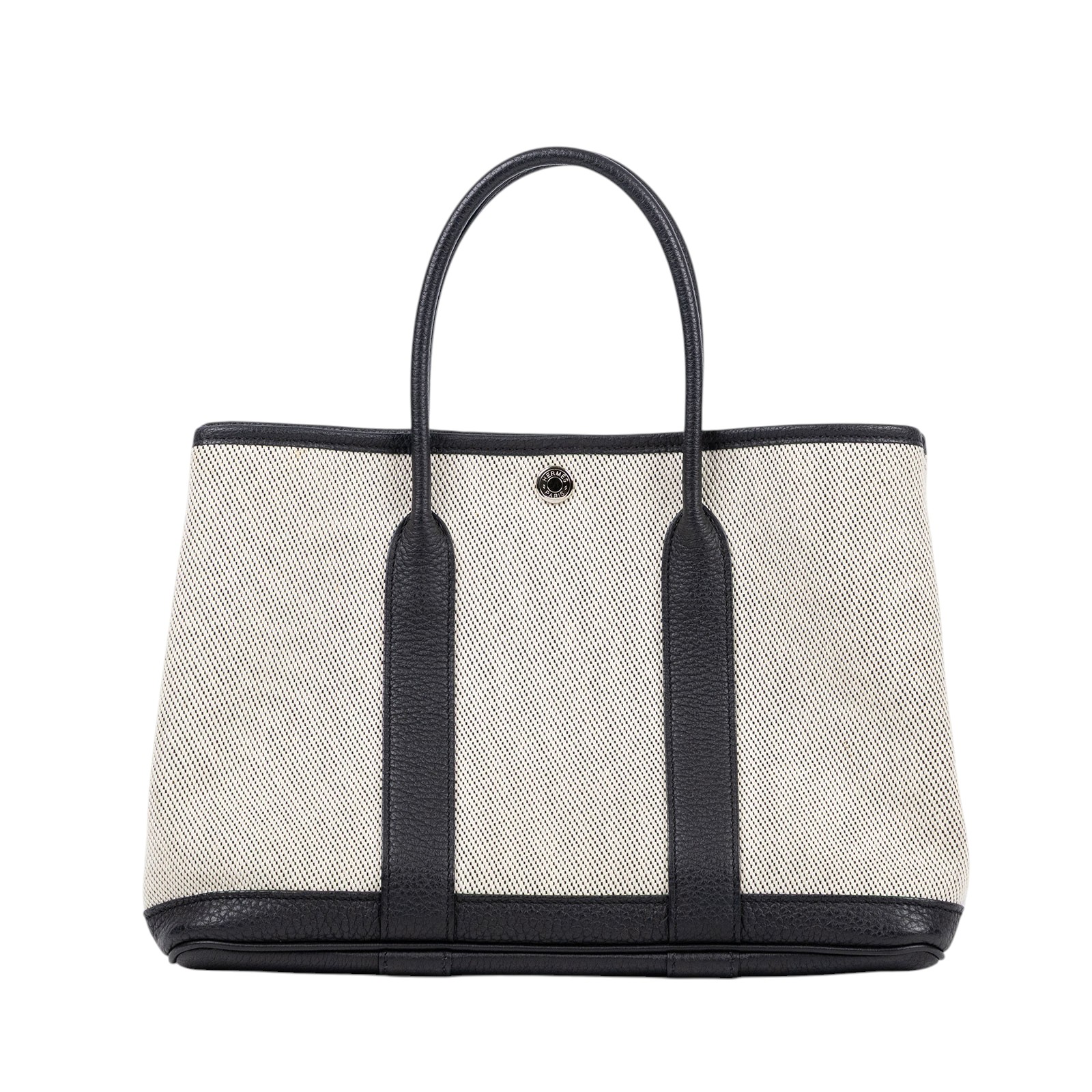 愛馬仕 Hermès Garden Party 花園派對包 30 GP30 Y刻 黑白帆布GARDEN PARTY 30 無附屬品