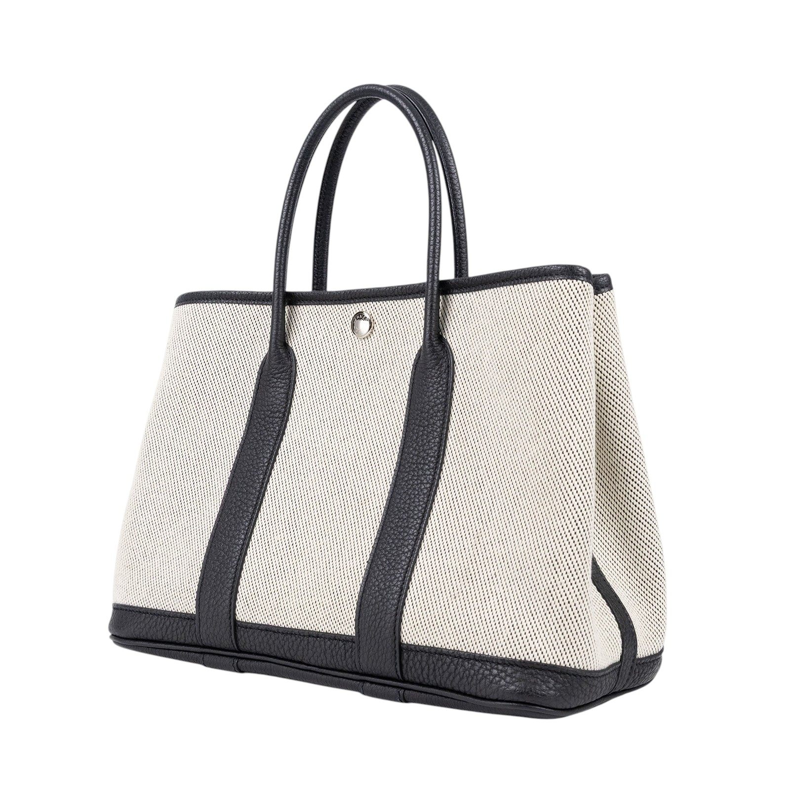 愛馬仕 Hermès Garden Party 花園派對包 30 GP30 Y刻 黑白帆布GARDEN PARTY 30 無附屬品