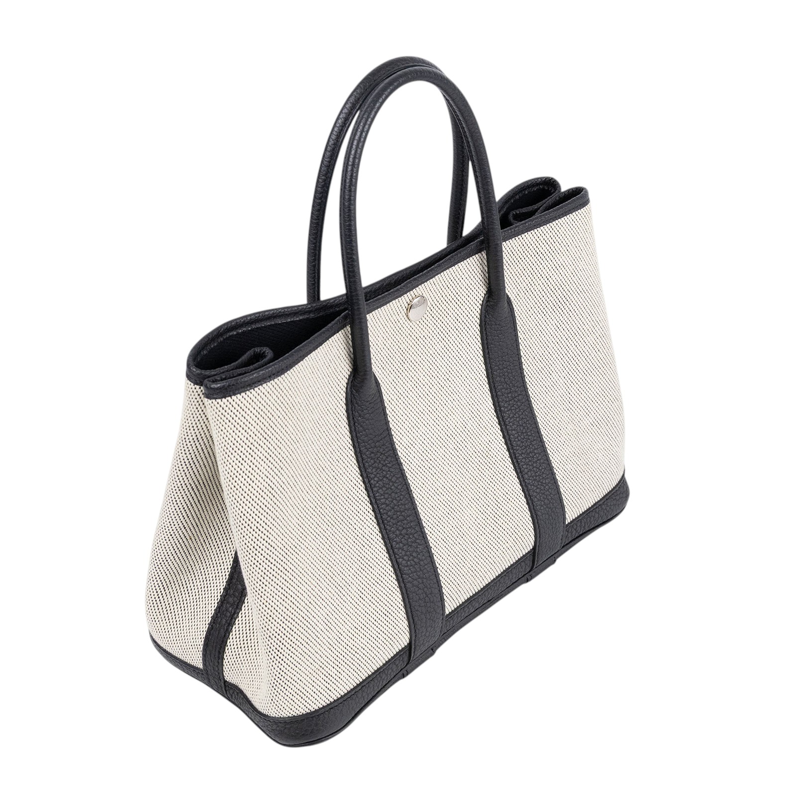 愛馬仕 Hermès Garden Party 花園派對包 30 GP30 Y刻 黑白帆布GARDEN PARTY 30 無附屬品