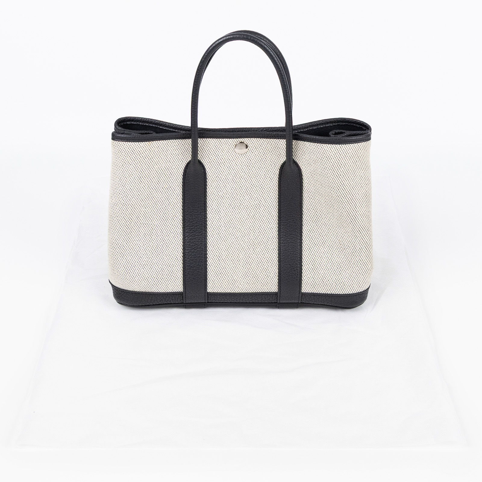 愛馬仕 Hermès Garden Party 花園派對包 30 GP30 Y刻 黑白帆布GARDEN PARTY 30 無附屬品