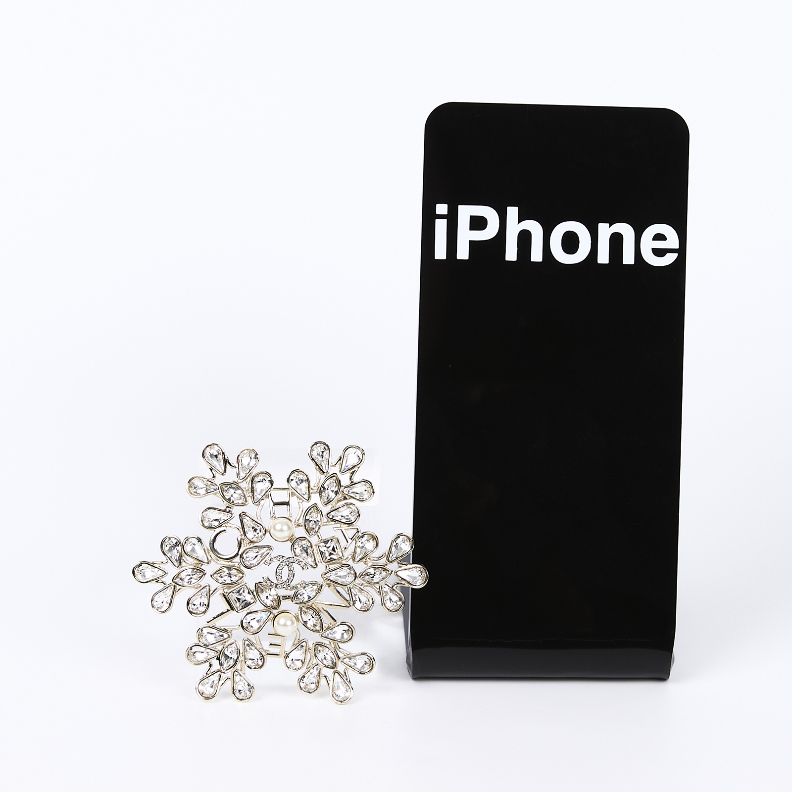 香奈兒 CHANEL 胸針 飾品 B19/K 雪花水鑽珍珠大胸針 無附屬品