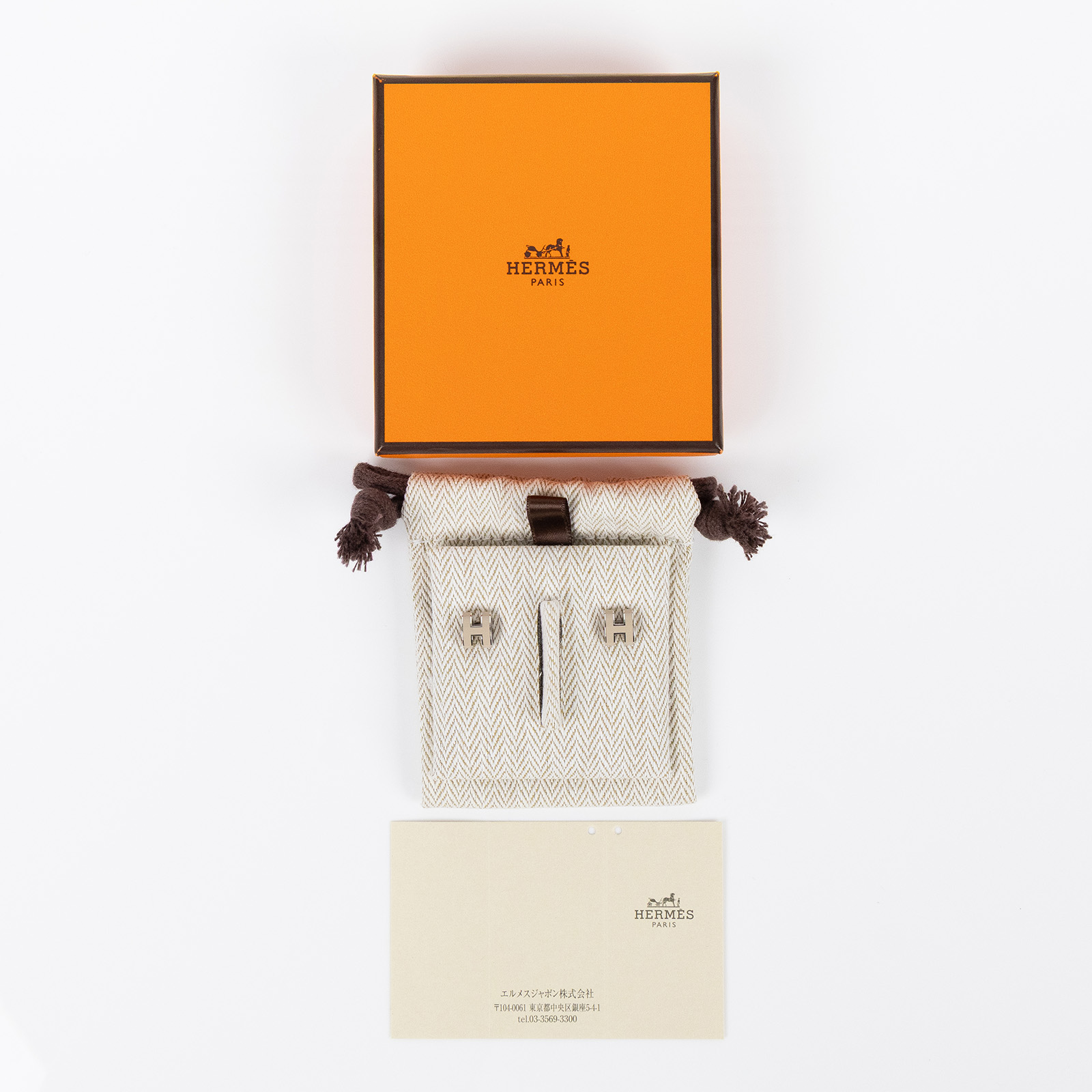 愛馬仕 Hermès Mini Pop H 耳釘 淺褐色 H608002FP55 GD 12 24 灰褐色POP H MINI耳環 原廠盒子/防塵袋