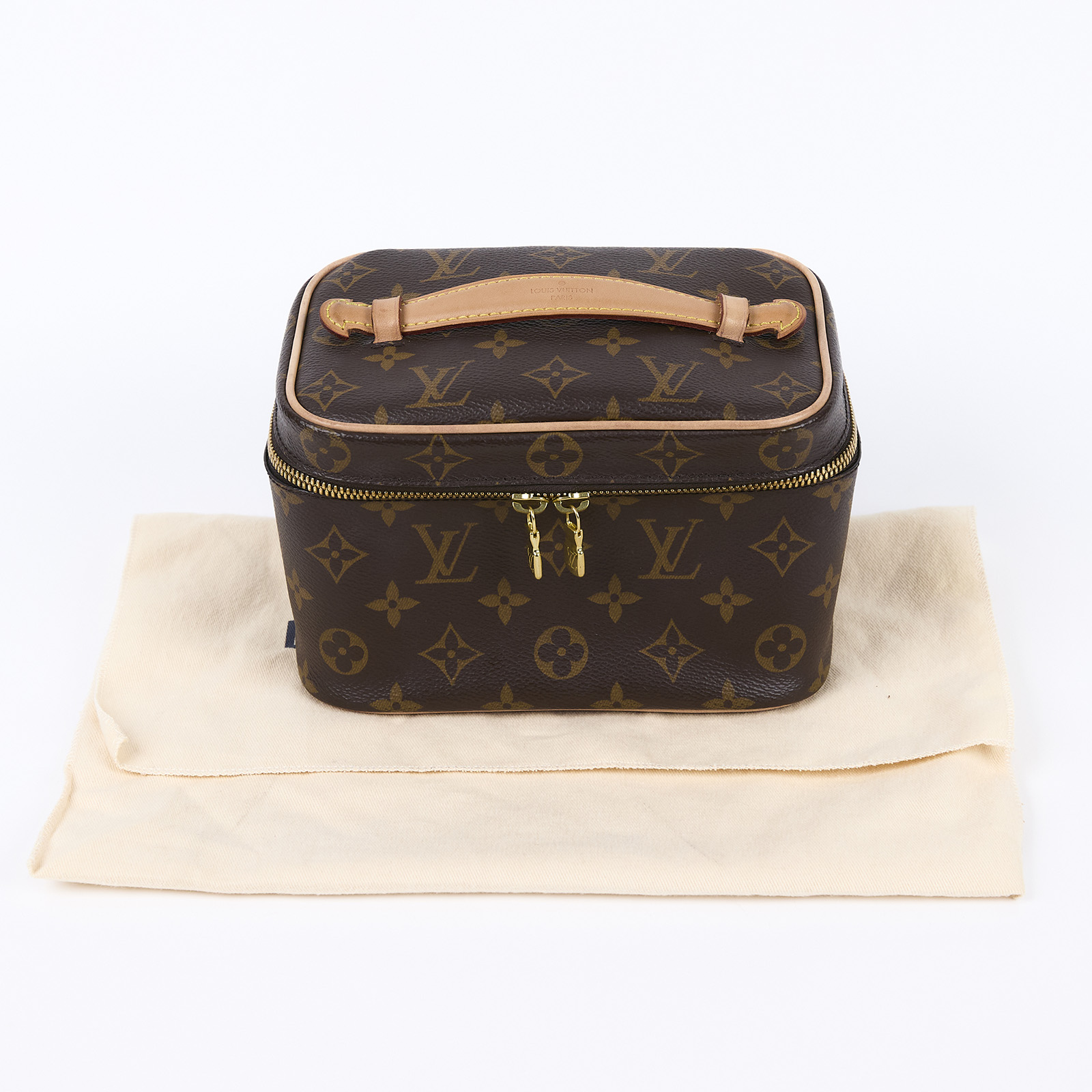 路易威登 LOUIS VUITTON Nice Mini 迷你 梳洗袋 化妝箱 M44495 原花拉鍊化妝箱 防塵袋