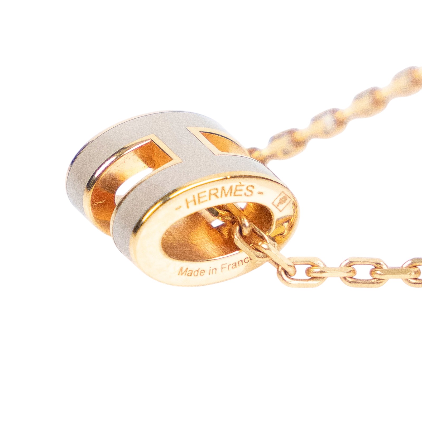愛馬仕 Hermès Mini Pop H 墜飾 淺褐色 H147992FO55 ST 02 24 灰玫瑰金MINI H POP項鍊 無附屬品
