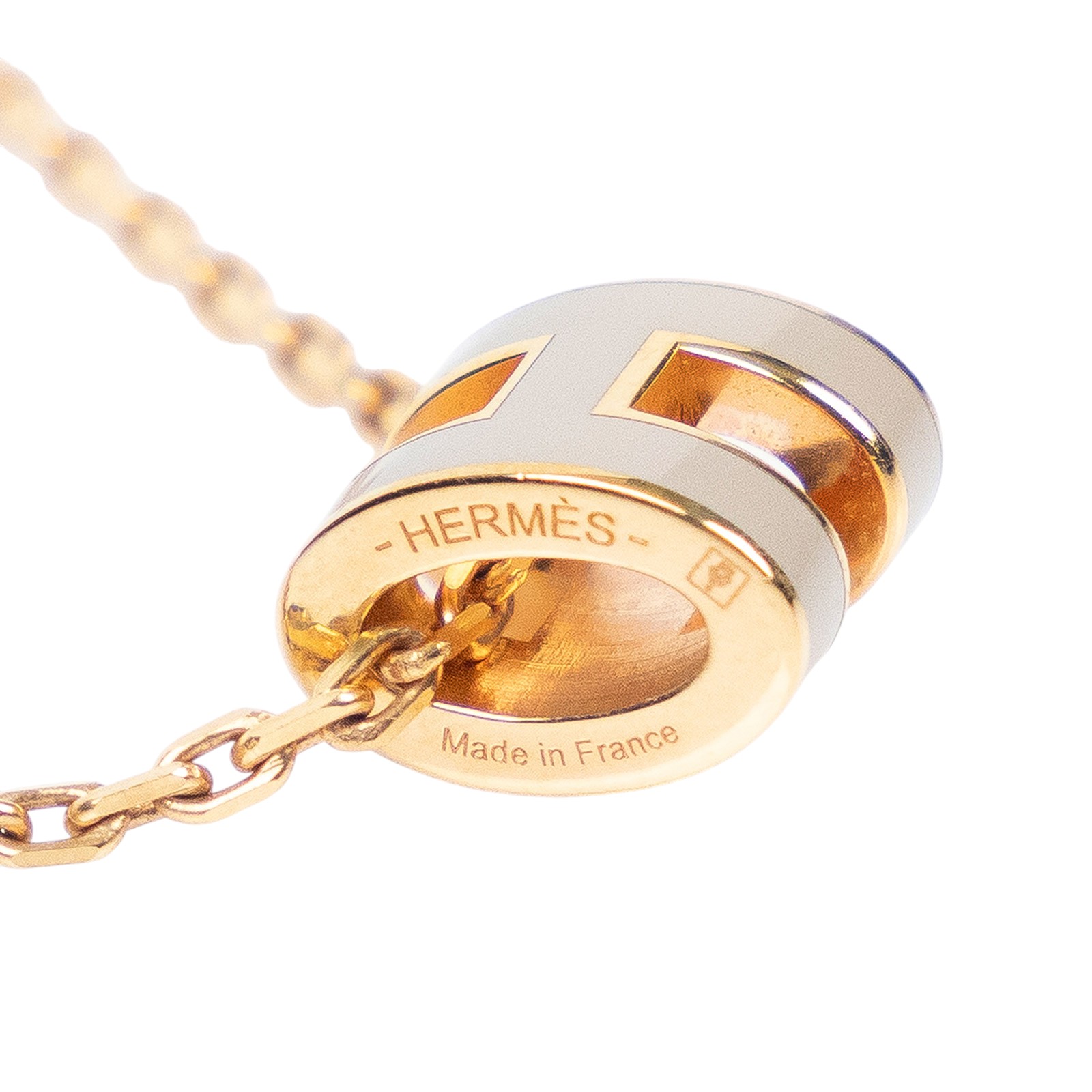 愛馬仕 Hermès Mini Pop H 墜飾 淺褐色 H147992FO55 ST 02 24 灰玫瑰金MINI H POP項鍊 無附屬品