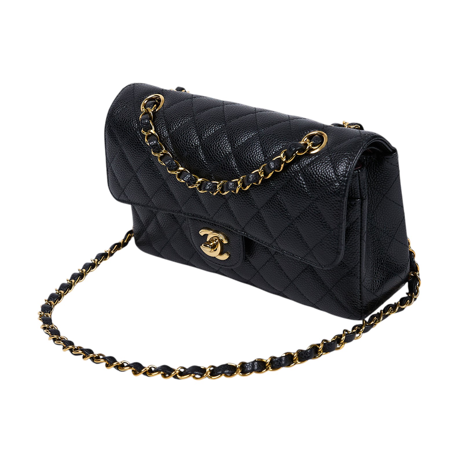 香奈兒 CHANEL CF 經典 小型 口蓋包 A01113 Y01864 黑荔枝COCO23 原廠盒子/購買明細