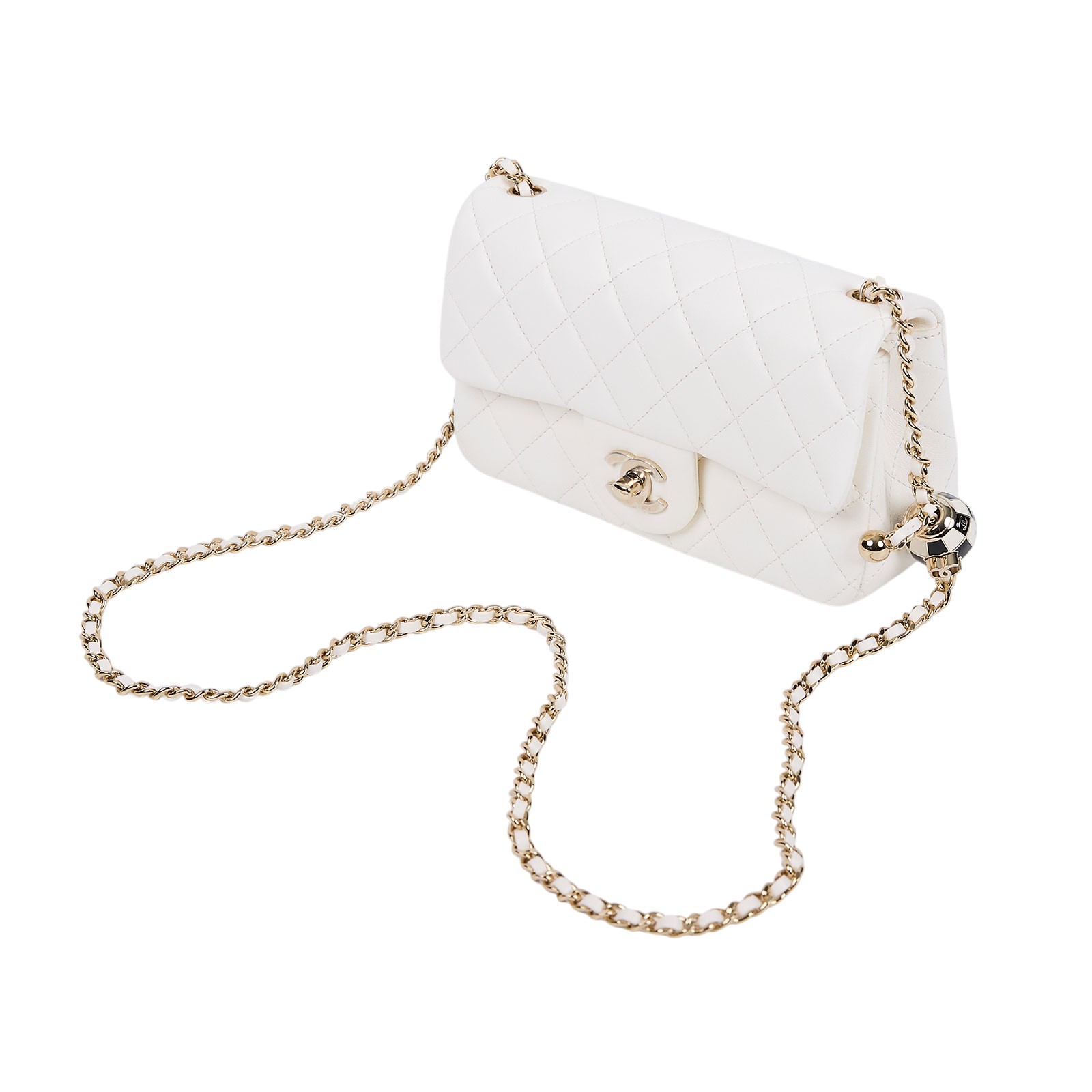 香奈兒 CHANEL 金球款 經典迷你口蓋包 AS1787 晶片款 白羊足球COCO20 原廠盒子/防塵袋