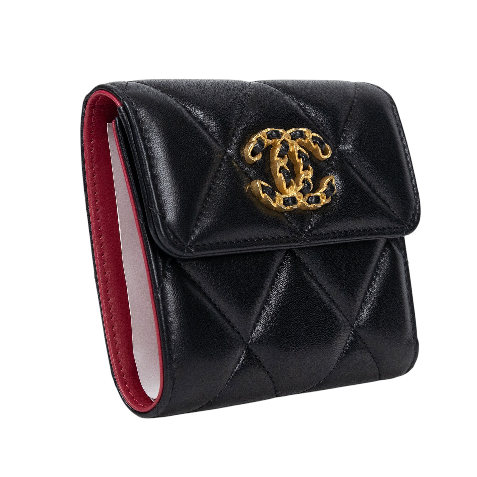 香奈兒 CHANEL 19 三折短夾 AP2809 B04852 晶片款 黑19短夾 原廠盒子/防塵袋