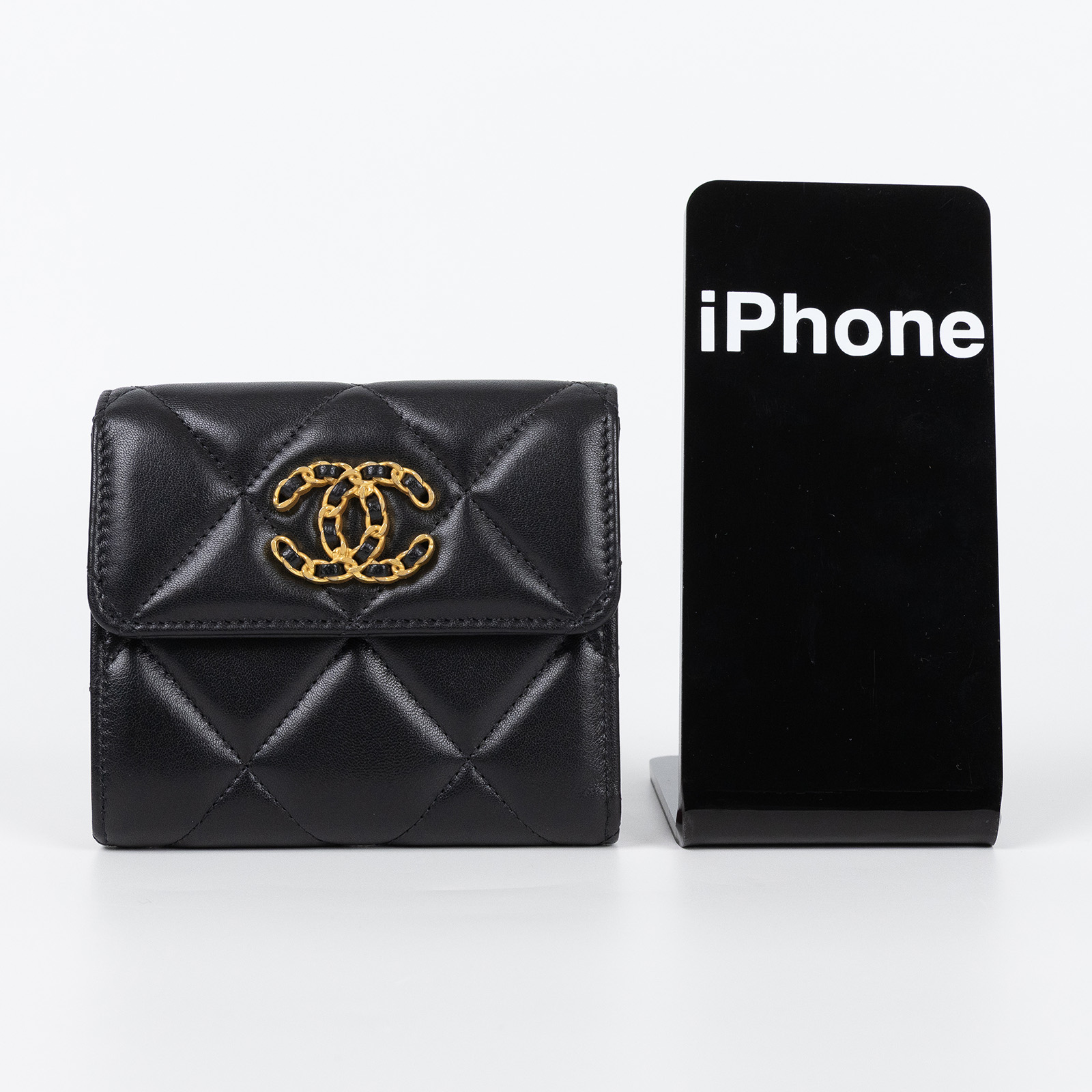 香奈兒 CHANEL 19 三折短夾 AP2809 B04852 晶片款 黑19短夾 原廠盒子/防塵袋