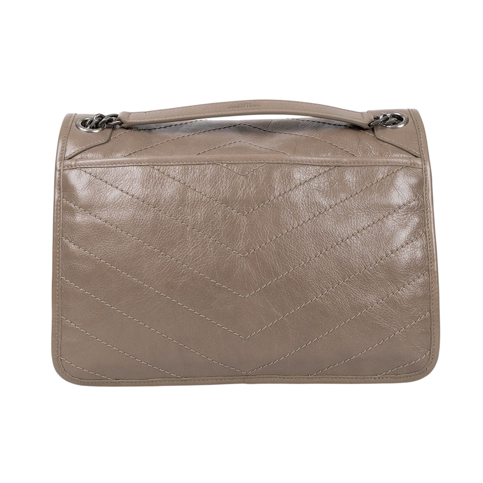 聖羅蘭 YSL SAINT LAURENT Niki 復古皮革 中型手袋 6331580EN04 奶茶色NIKI中號 防塵袋