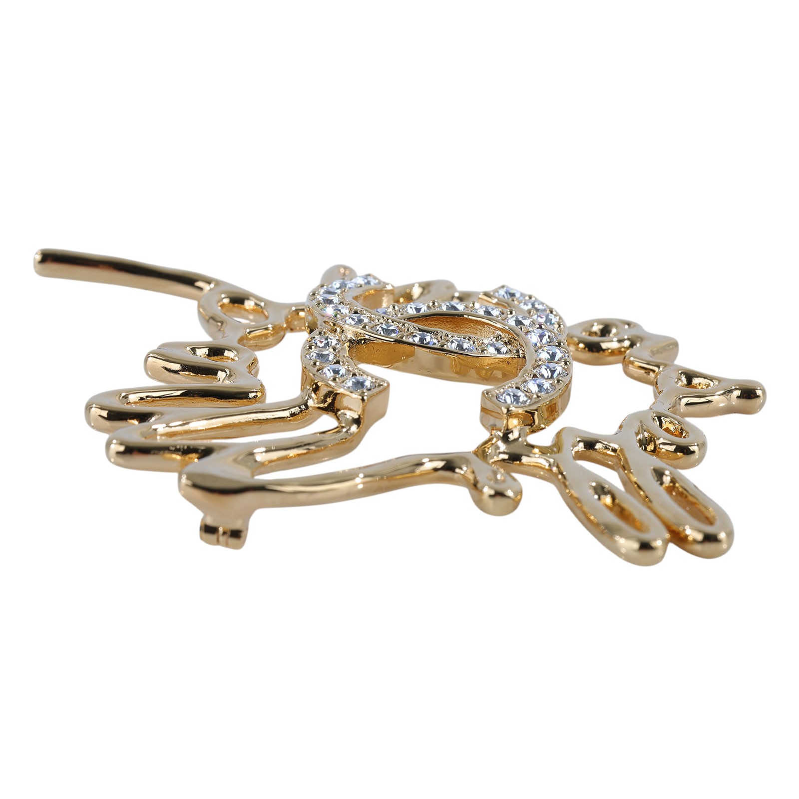 香奈兒 CHANEL 胸針 飾品 ABD431I24/S 水鑽LOGO金框胸針 原廠盒子