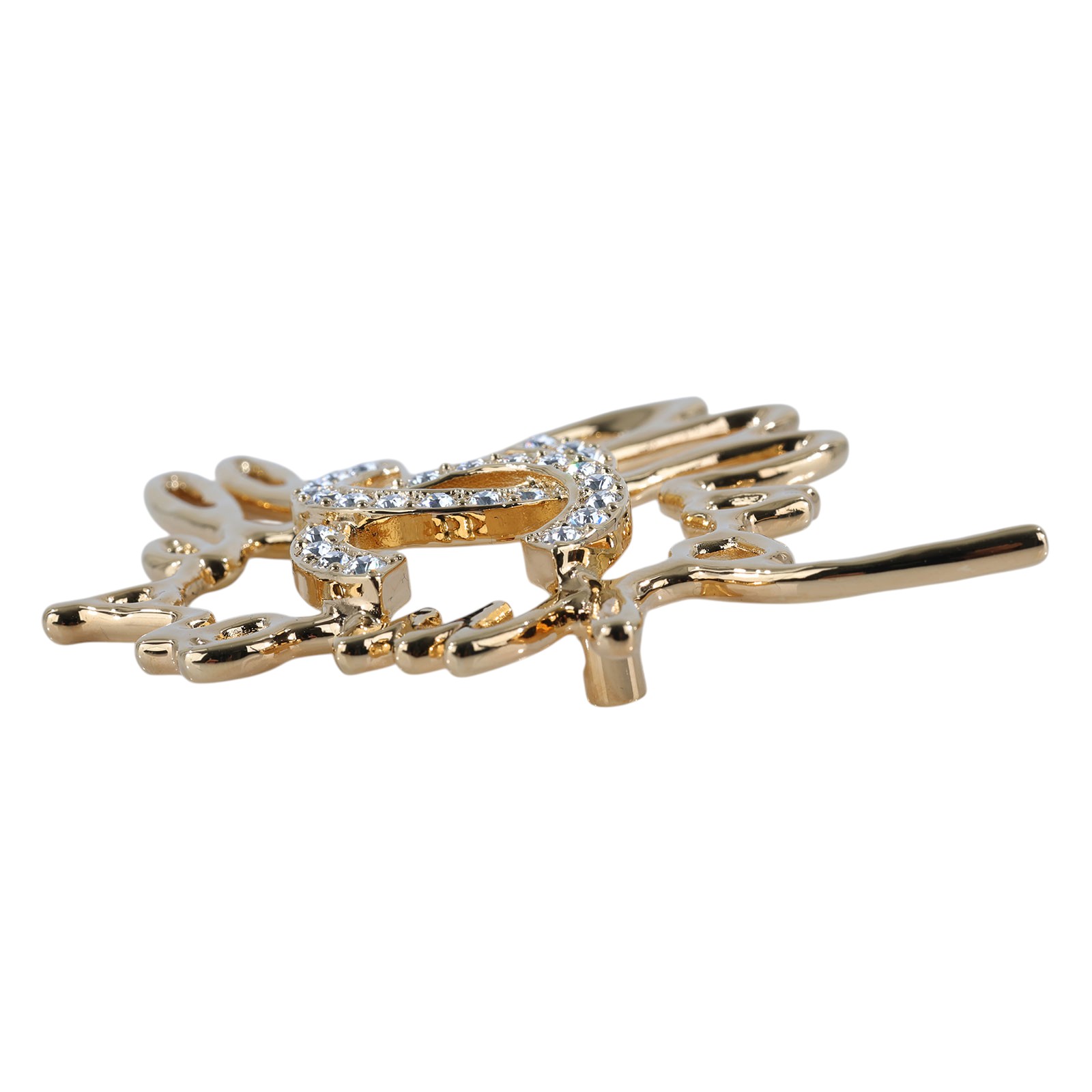 香奈兒 CHANEL 胸針 飾品 ABD431I24/S 水鑽LOGO金框胸針 原廠盒子