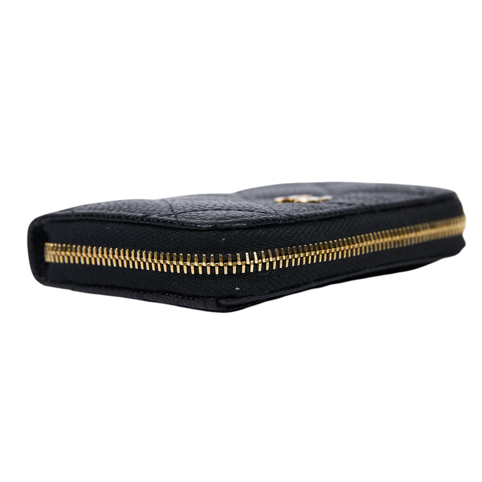 香奈兒 CHANEL 卡片零錢夾 荔枝皮 CC LOGO A69271 晶片款 黑荔枝拉鍊零錢包 防塵袋