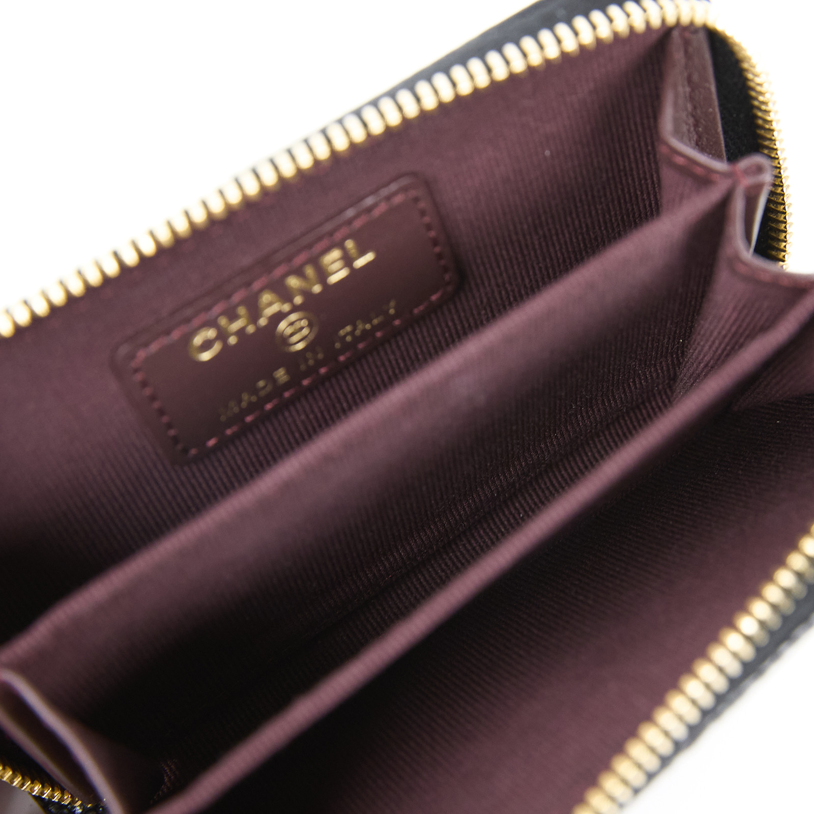 香奈兒 CHANEL 卡片零錢夾 荔枝皮 CC LOGO A69271 晶片款 黑荔枝拉鍊零錢包 防塵袋