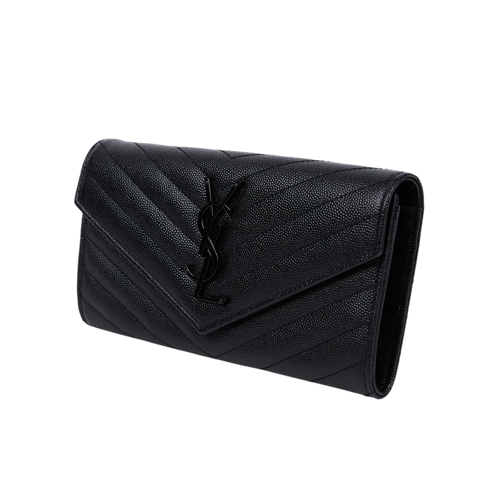 聖羅蘭 YSL SAINT LAURENT Cassandre Matelassé 粒面壓紋皮革 大型 翻蓋錢包 長夾 372264BOW08  原廠盒子/防塵袋
