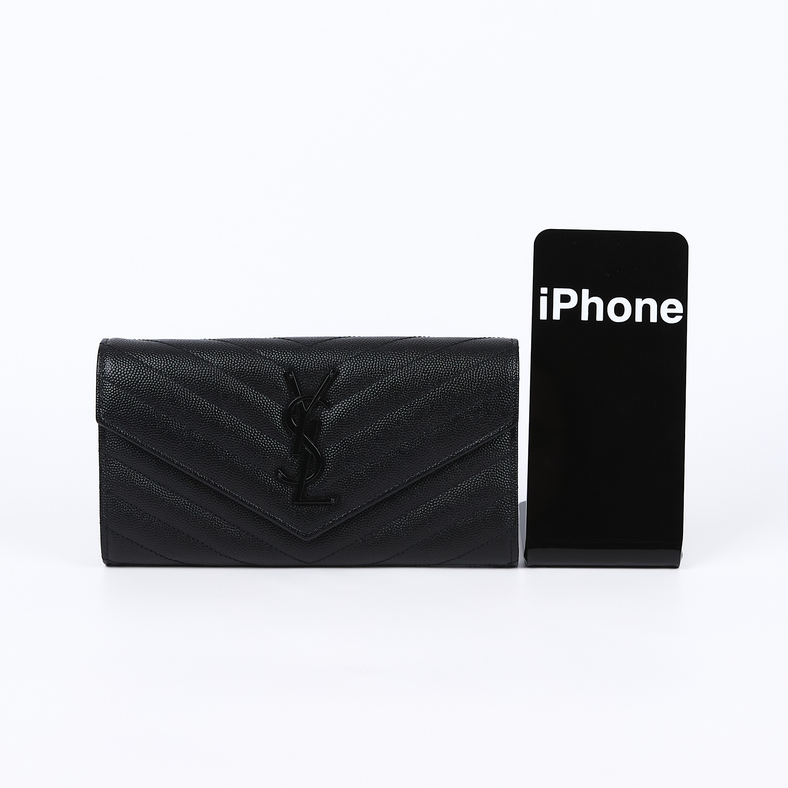 聖羅蘭 YSL SAINT LAURENT Cassandre Matelassé 粒面壓紋皮革 大型 翻蓋錢包 長夾 372264BOW08  原廠盒子/防塵袋