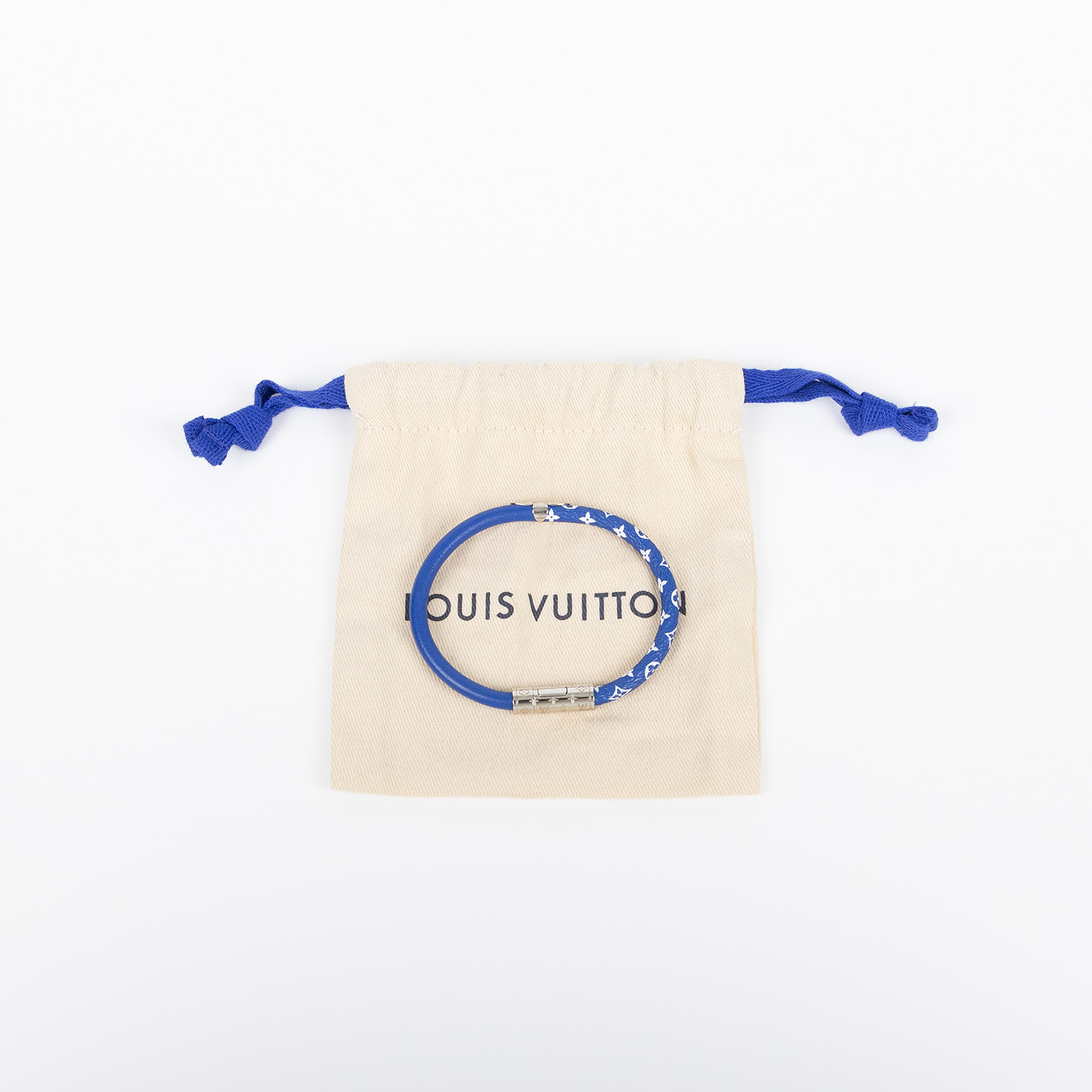 路易威登 LOUIS VUITTON Blue Escale Daily Confidential 手環 M6570F 藍色原花手環 防塵袋