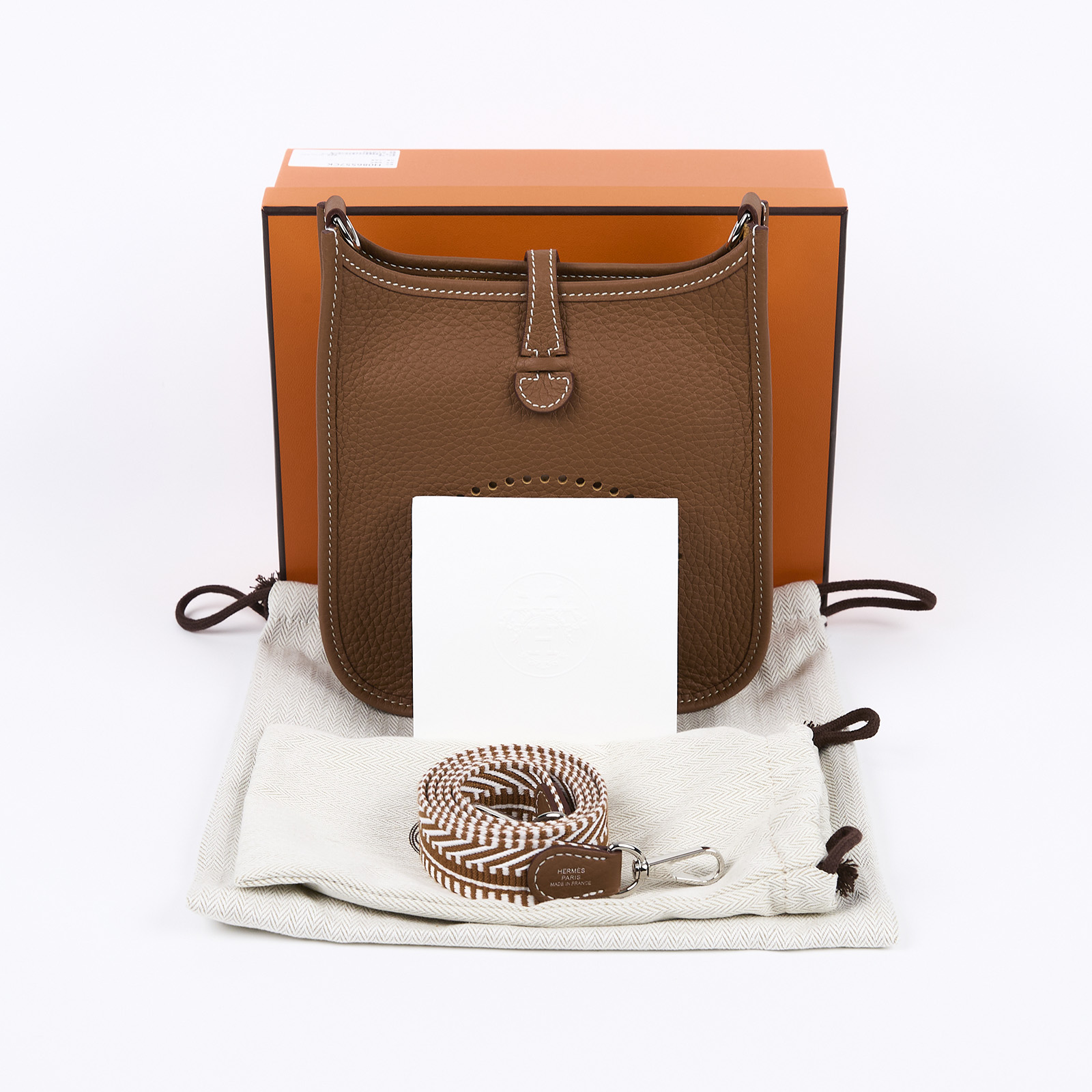 愛馬仕 Hermès Evelyne Bag Mini 伊芙琳包 Evelyne 16 EV16 K刻/H086557CKAF  原廠盒子/防塵袋