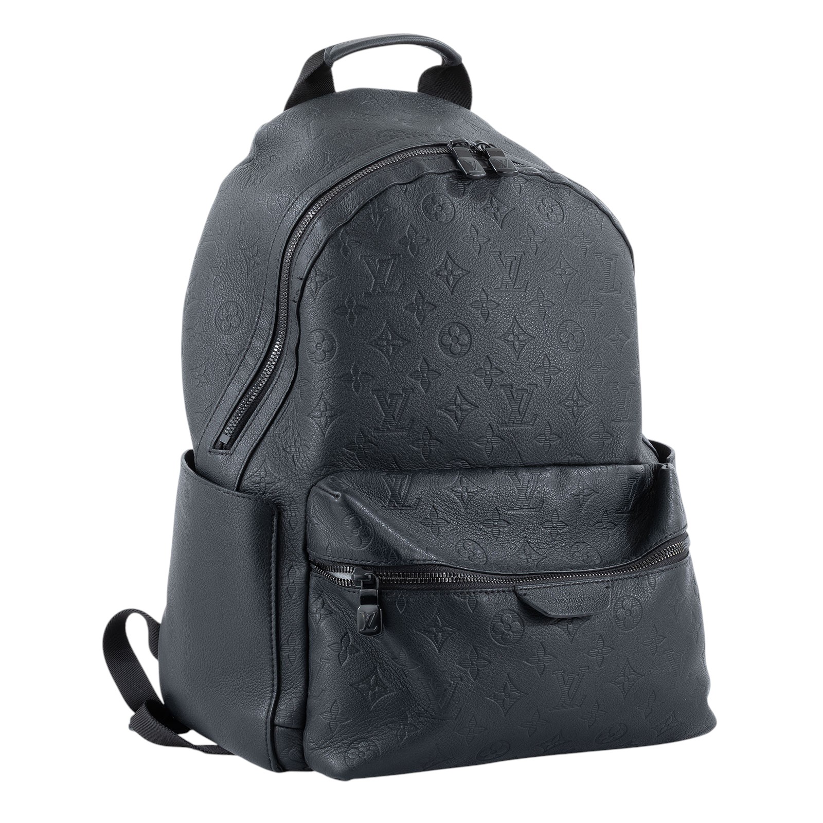 路易威登 LOUIS VUITTON Discovery 後背包 黑色 M46553 晶片款 黑原花壓紋後背包 原廠盒子/防塵袋/購買證明