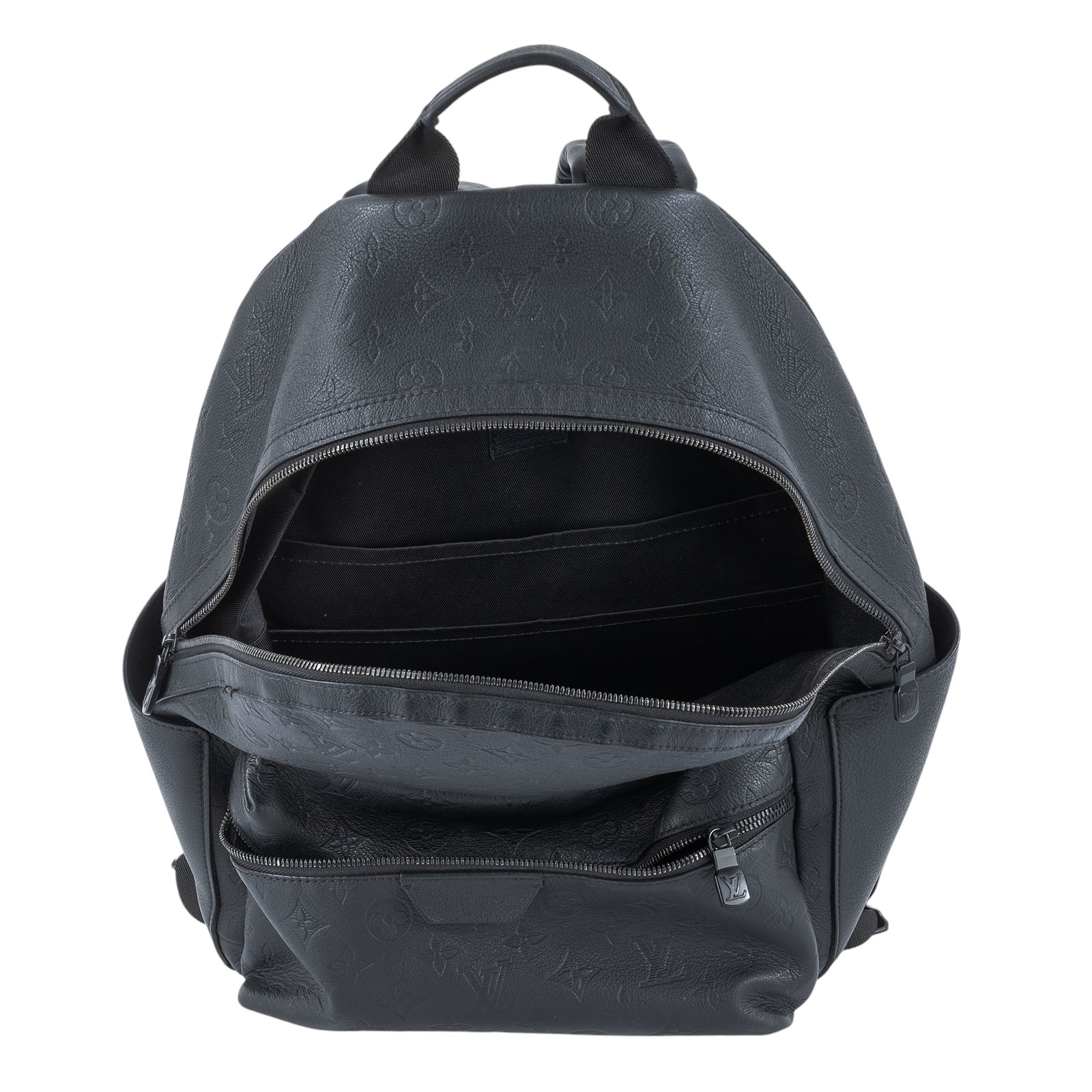 路易威登 LOUIS VUITTON Discovery 後背包 黑色 M46553 晶片款 黑原花壓紋後背包 原廠盒子/防塵袋/購買證明