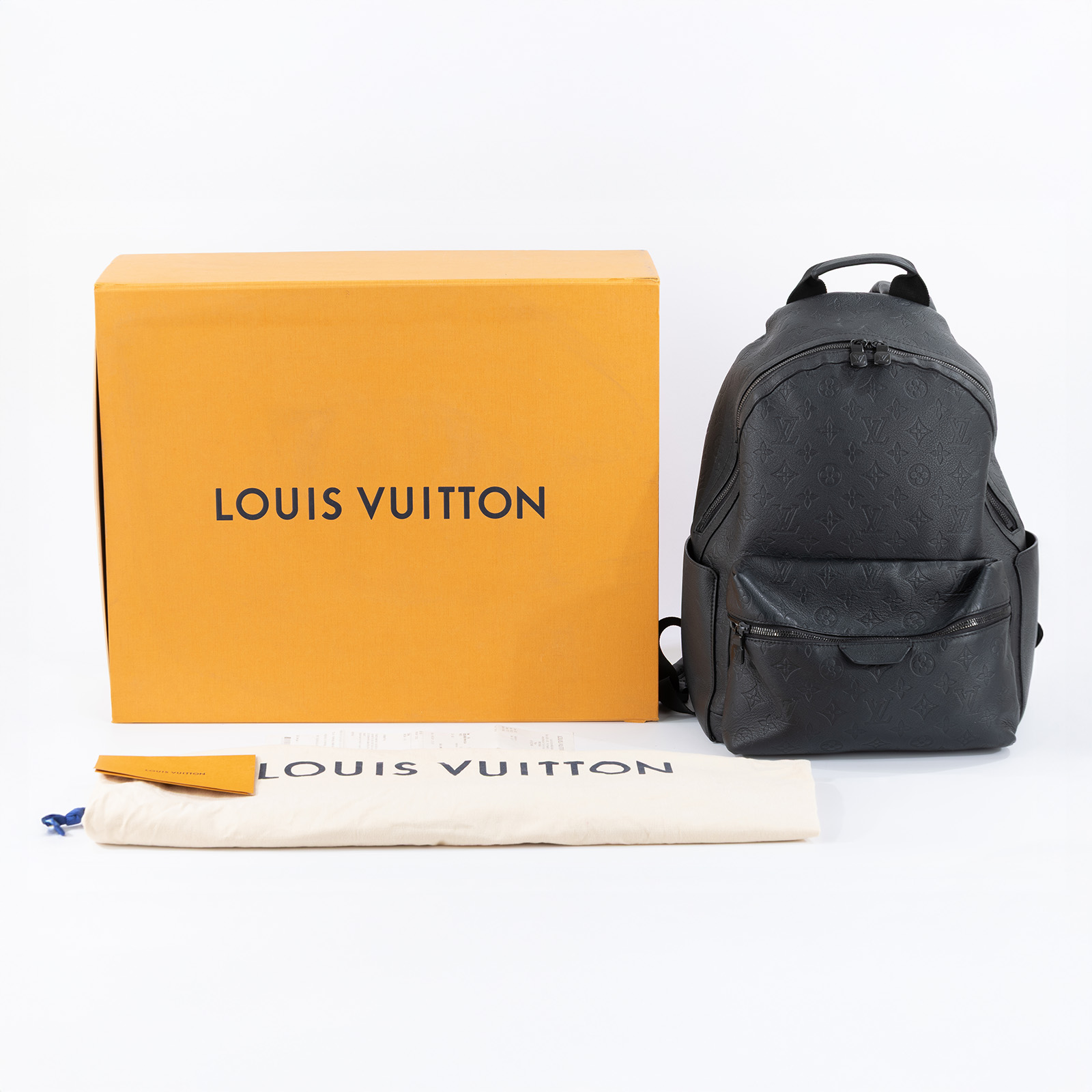 路易威登 LOUIS VUITTON Discovery 後背包 黑色 M46553 晶片款 黑原花壓紋後背包 原廠盒子/防塵袋/購買證明