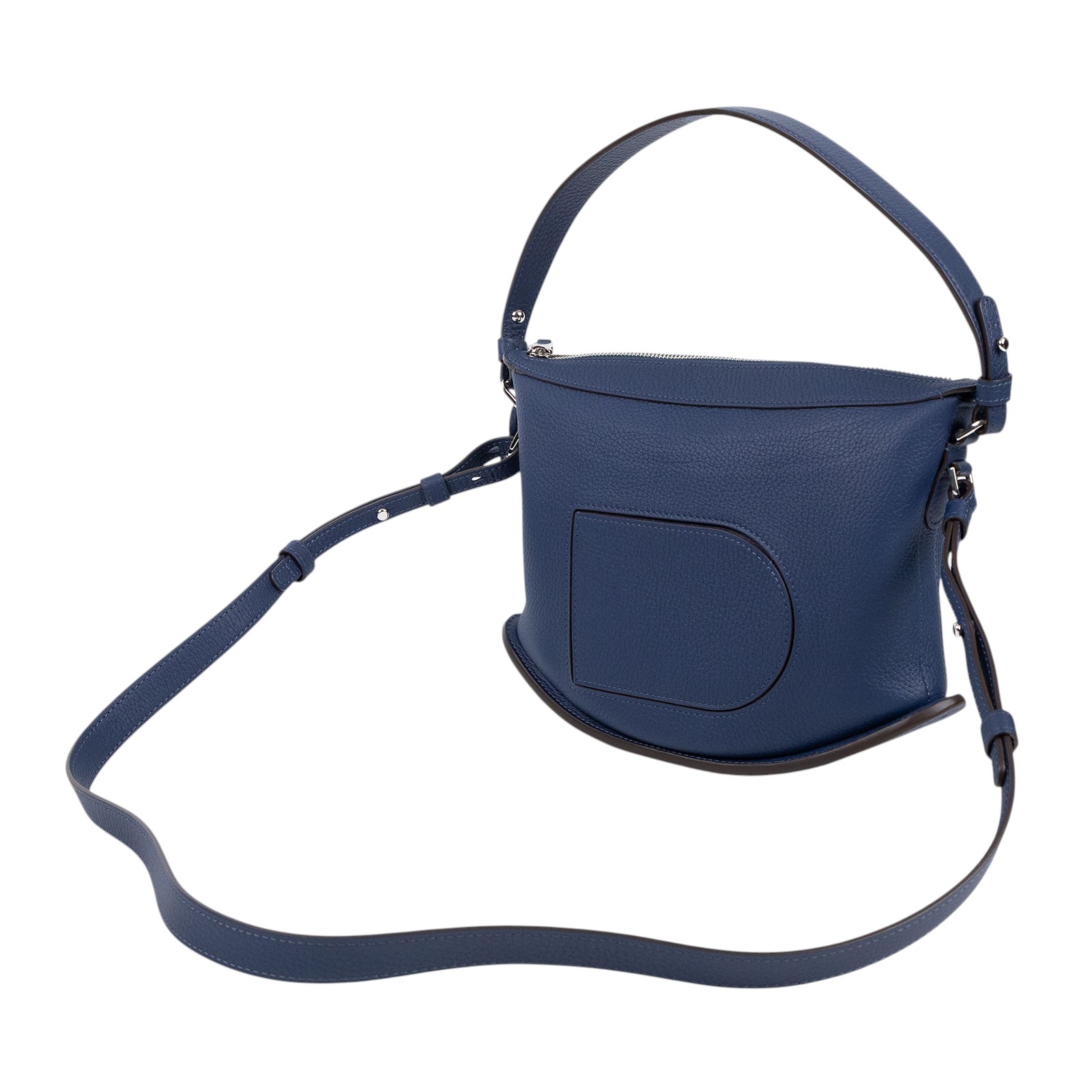 德爾沃 DELVAUX  Pin Swing PM 斜背包 AA0601AQY022NPA 深藍PIN SWING 原廠盒子/防塵袋