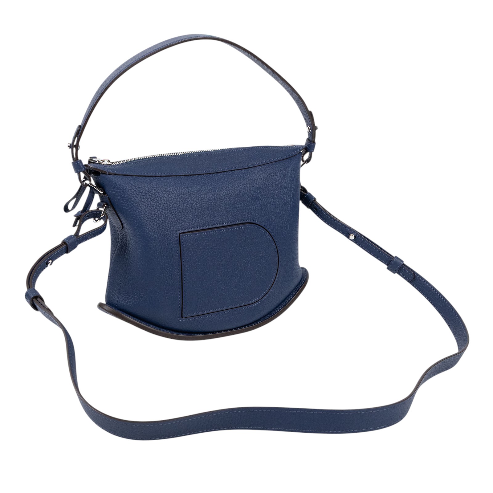 德爾沃 DELVAUX  Pin Swing PM 斜背包 AA0601AQY022NPA 深藍PIN SWING 原廠盒子/防塵袋