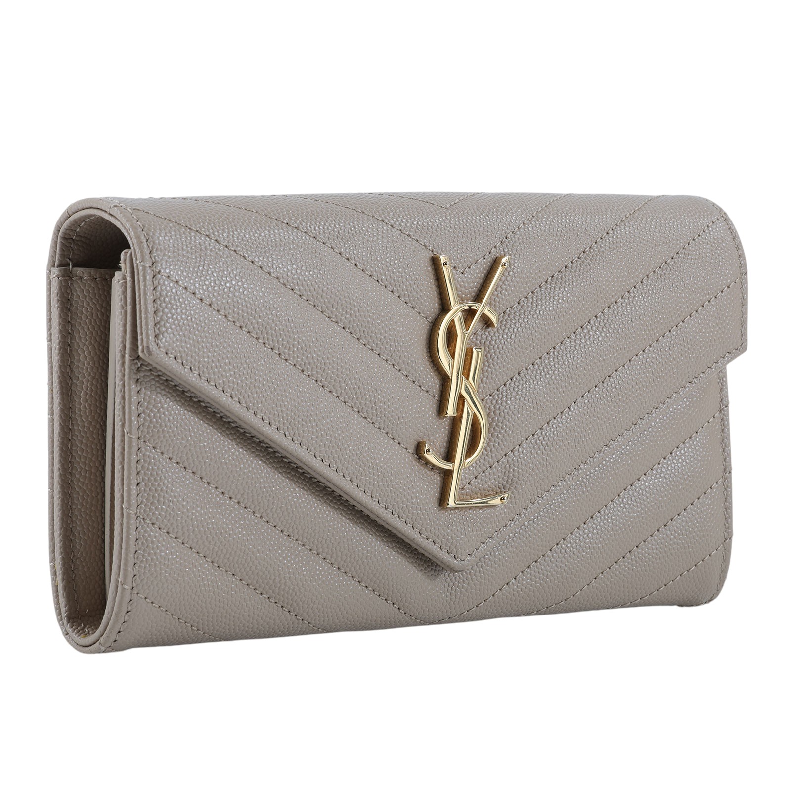 聖羅蘭 YSL SAINT LAURENT Cassandre Matelassé 粒面壓紋皮革 大型 翻蓋錢包 長夾 金色五金 372264BOW01  原廠盒子/防塵袋