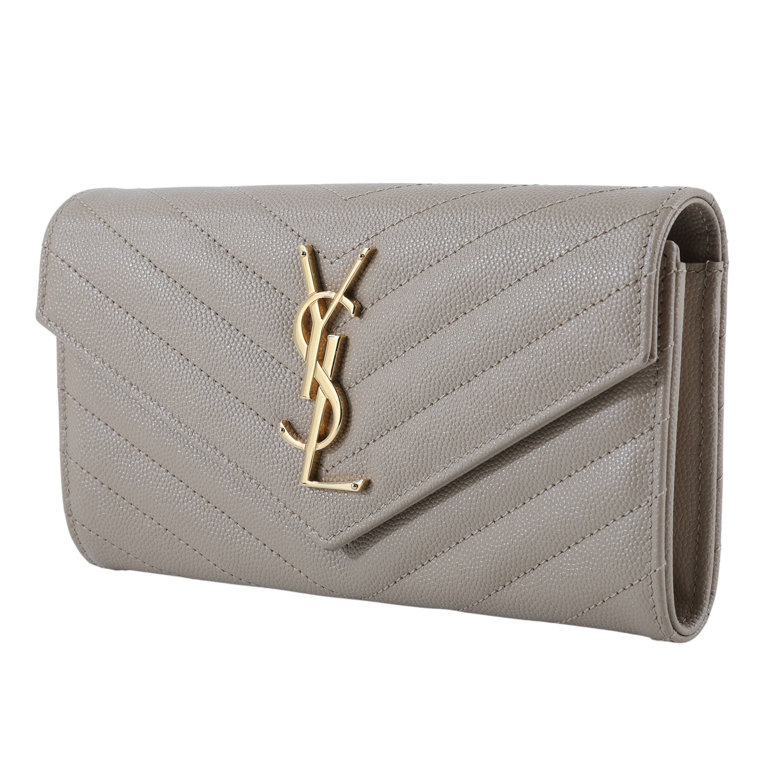 聖羅蘭 YSL SAINT LAURENT Cassandre Matelassé 粒面壓紋皮革 大型 翻蓋錢包 長夾 金色五金 372264BOW01  原廠盒子/防塵袋