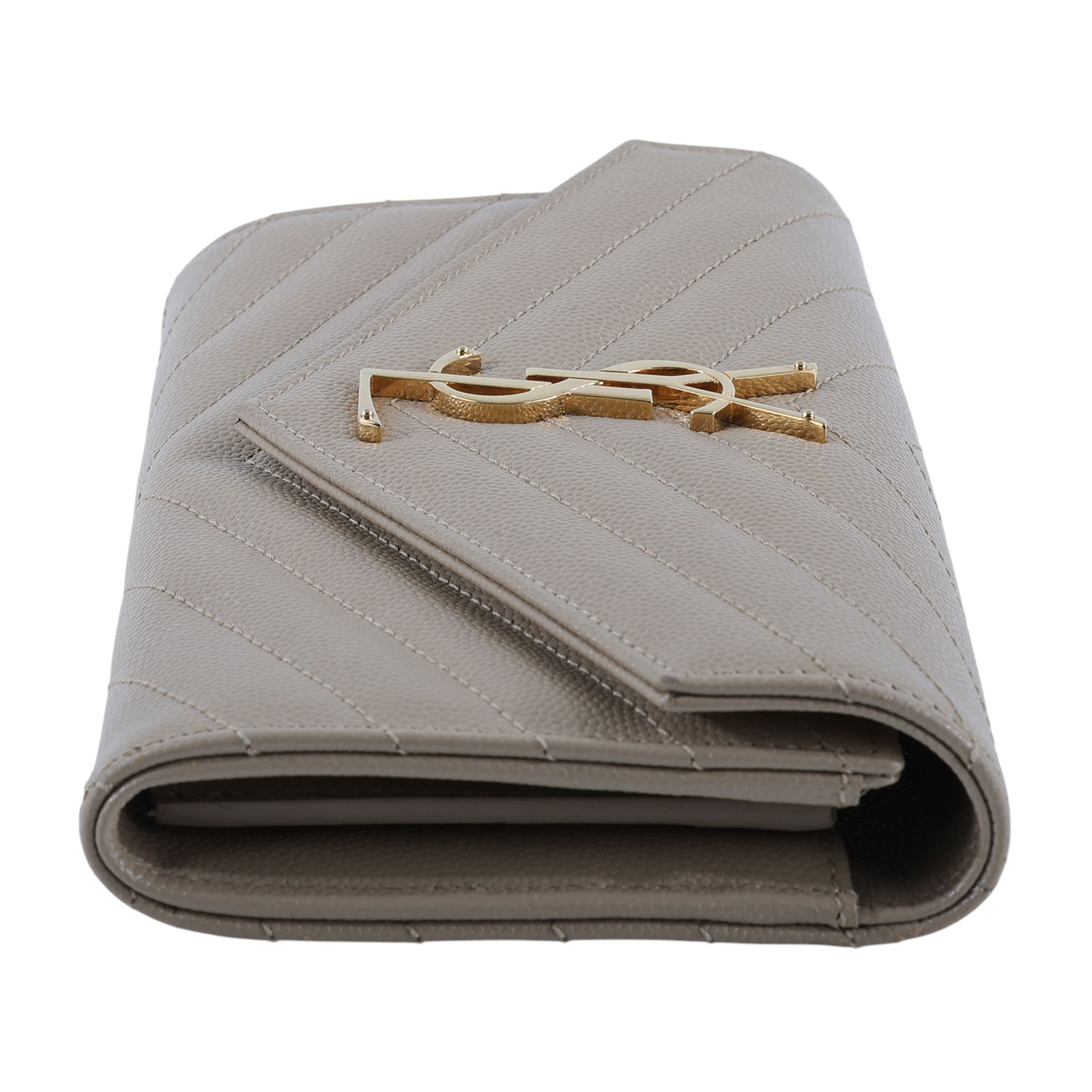 聖羅蘭 YSL SAINT LAURENT Cassandre Matelassé 粒面壓紋皮革 大型 翻蓋錢包 長夾 金色五金 372264BOW01  原廠盒子/防塵袋