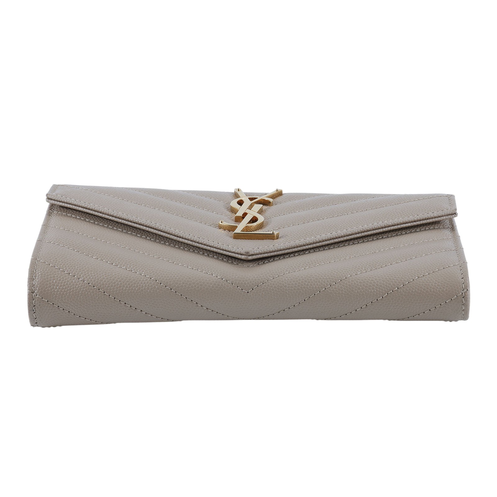聖羅蘭 YSL SAINT LAURENT Cassandre Matelassé 粒面壓紋皮革 大型 翻蓋錢包 長夾 金色五金 372264BOW01  原廠盒子/防塵袋